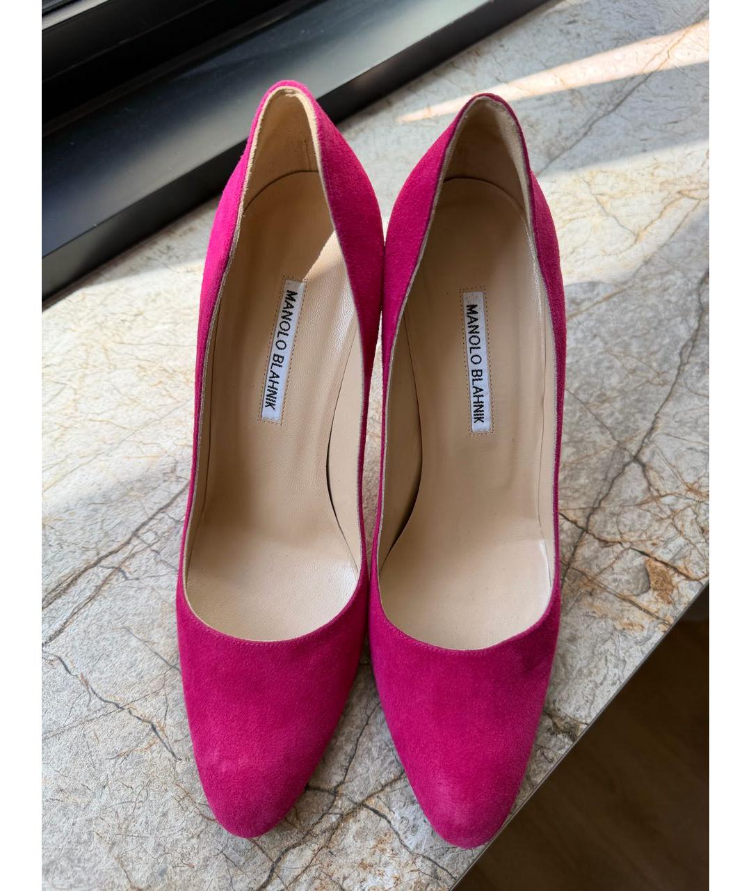MANOLO BLAHNIK Фуксия замшевые туфли, фото 3