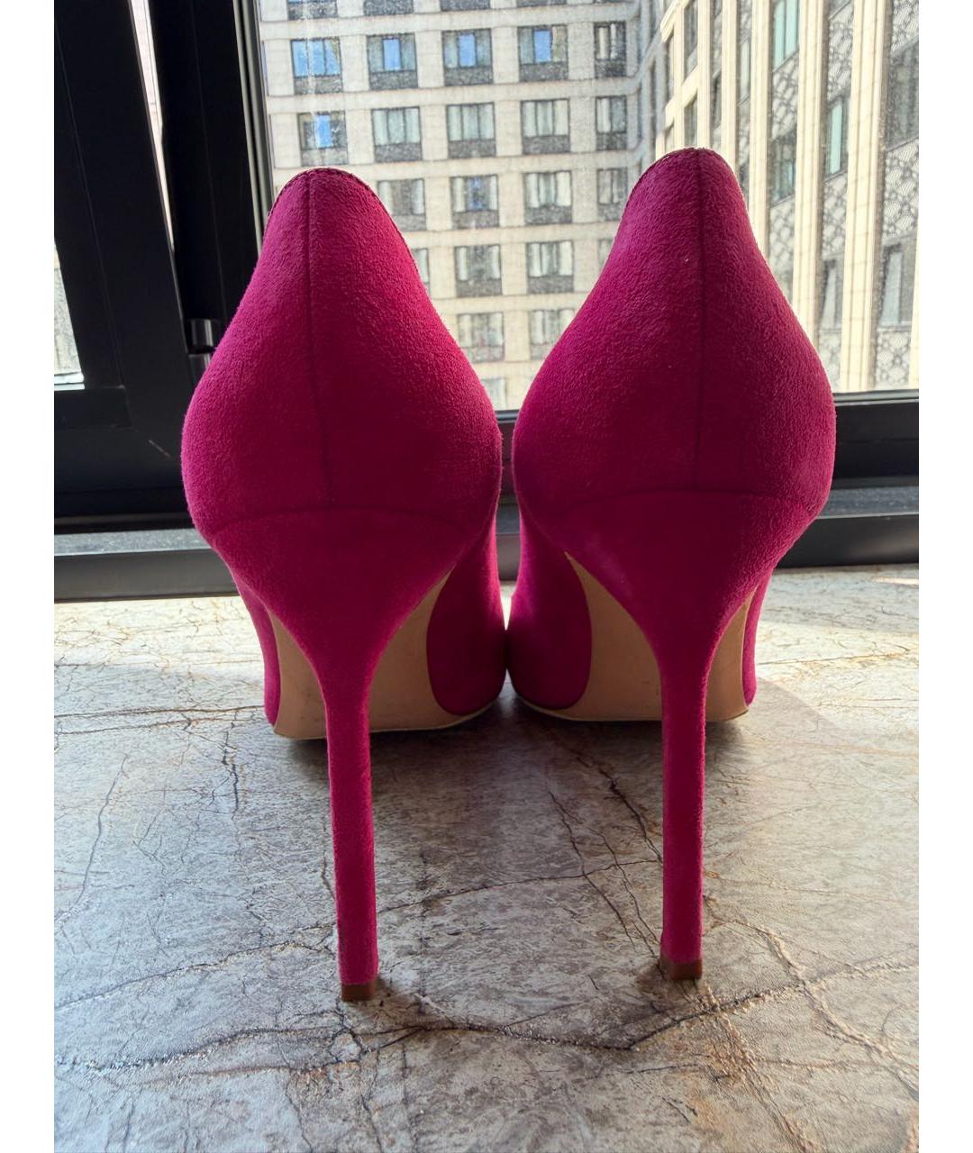MANOLO BLAHNIK Фуксия замшевые туфли, фото 4