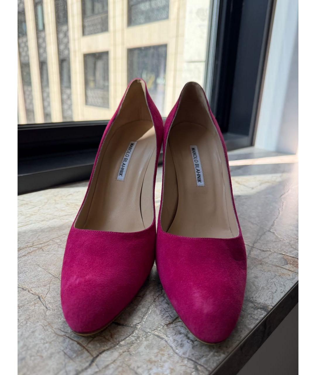 MANOLO BLAHNIK Фуксия замшевые туфли, фото 2