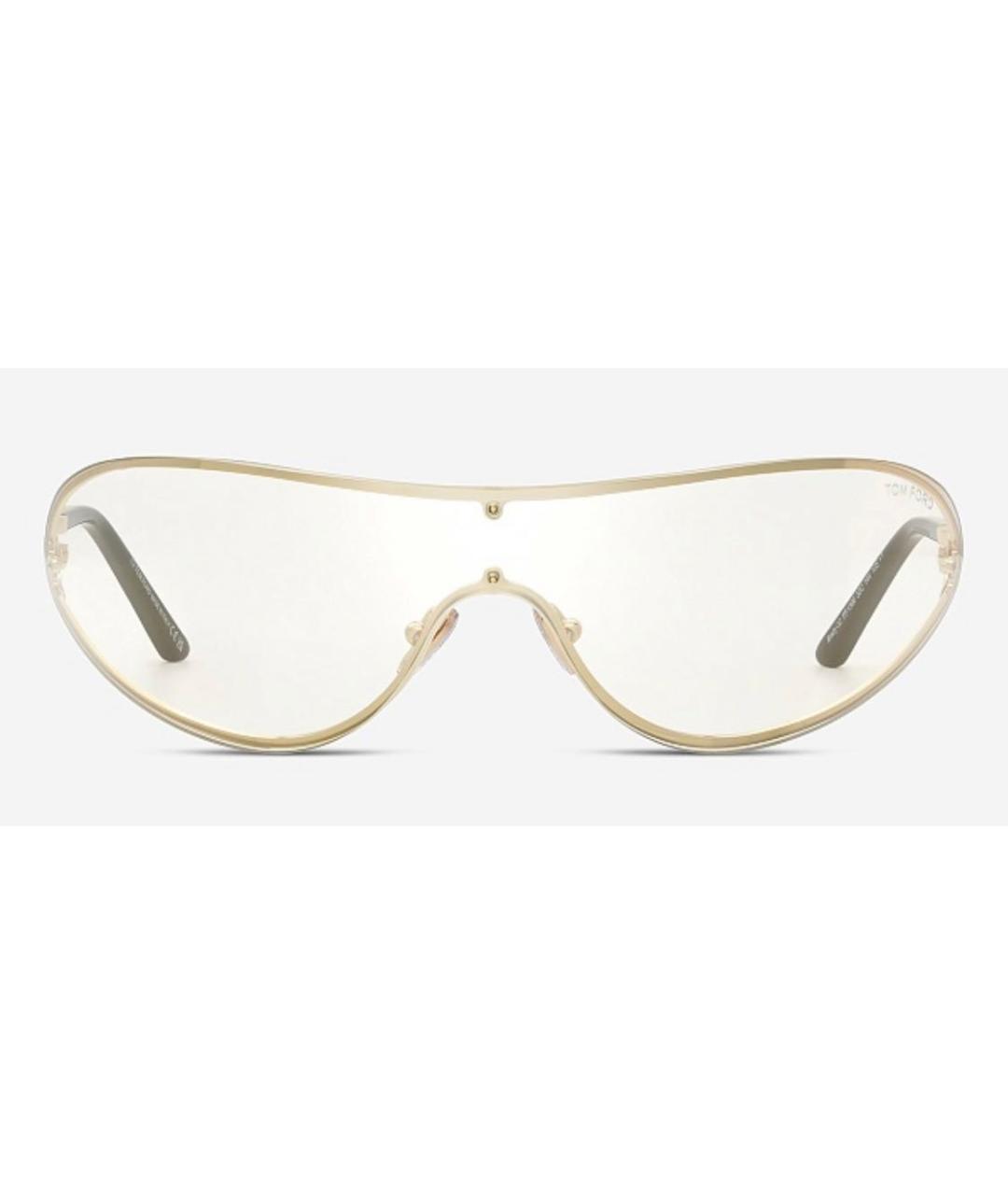 TOM FORD Золотые металлические солнцезащитные очки, фото 2