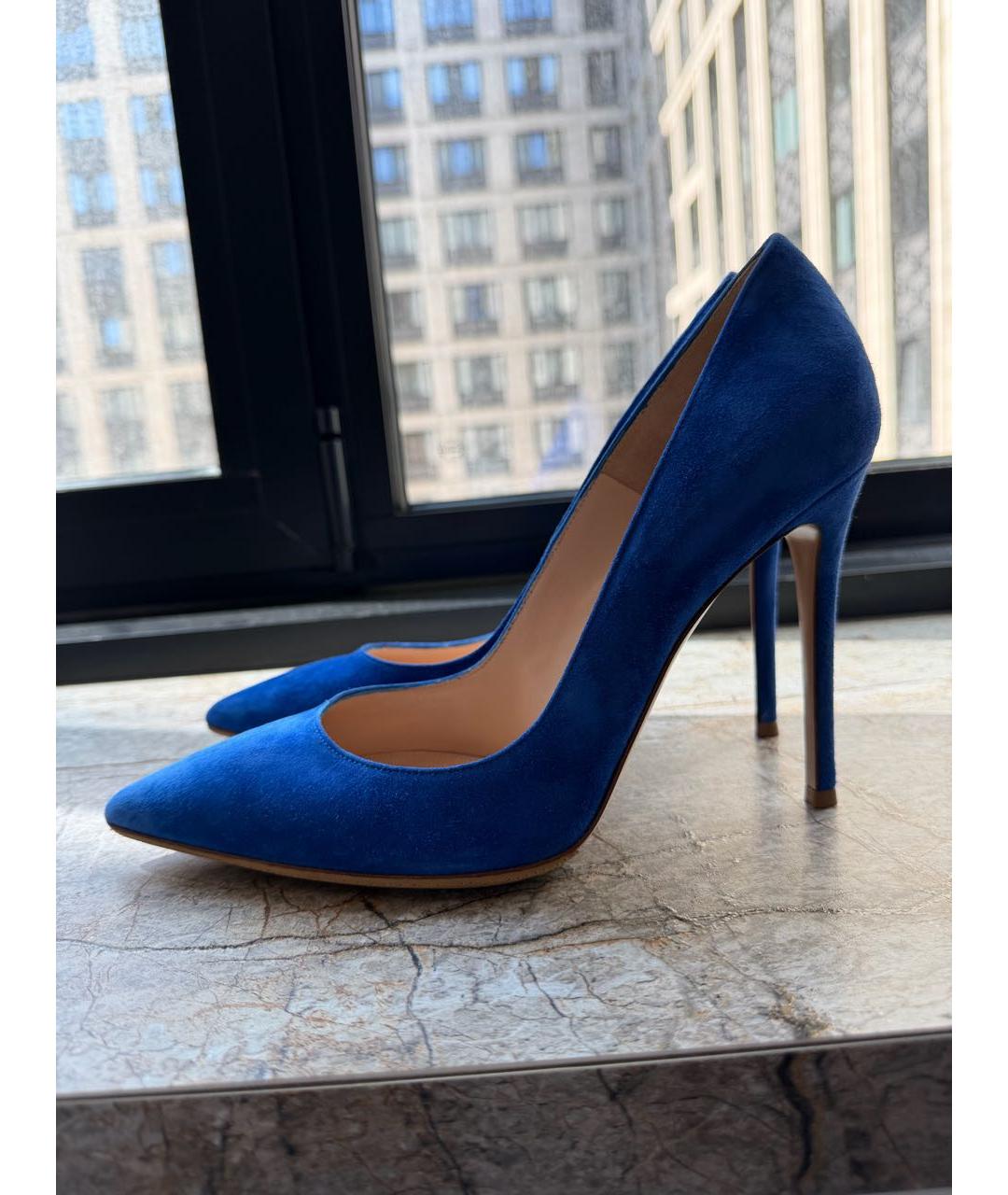 GIANVITO ROSSI Синие замшевые туфли, фото 9