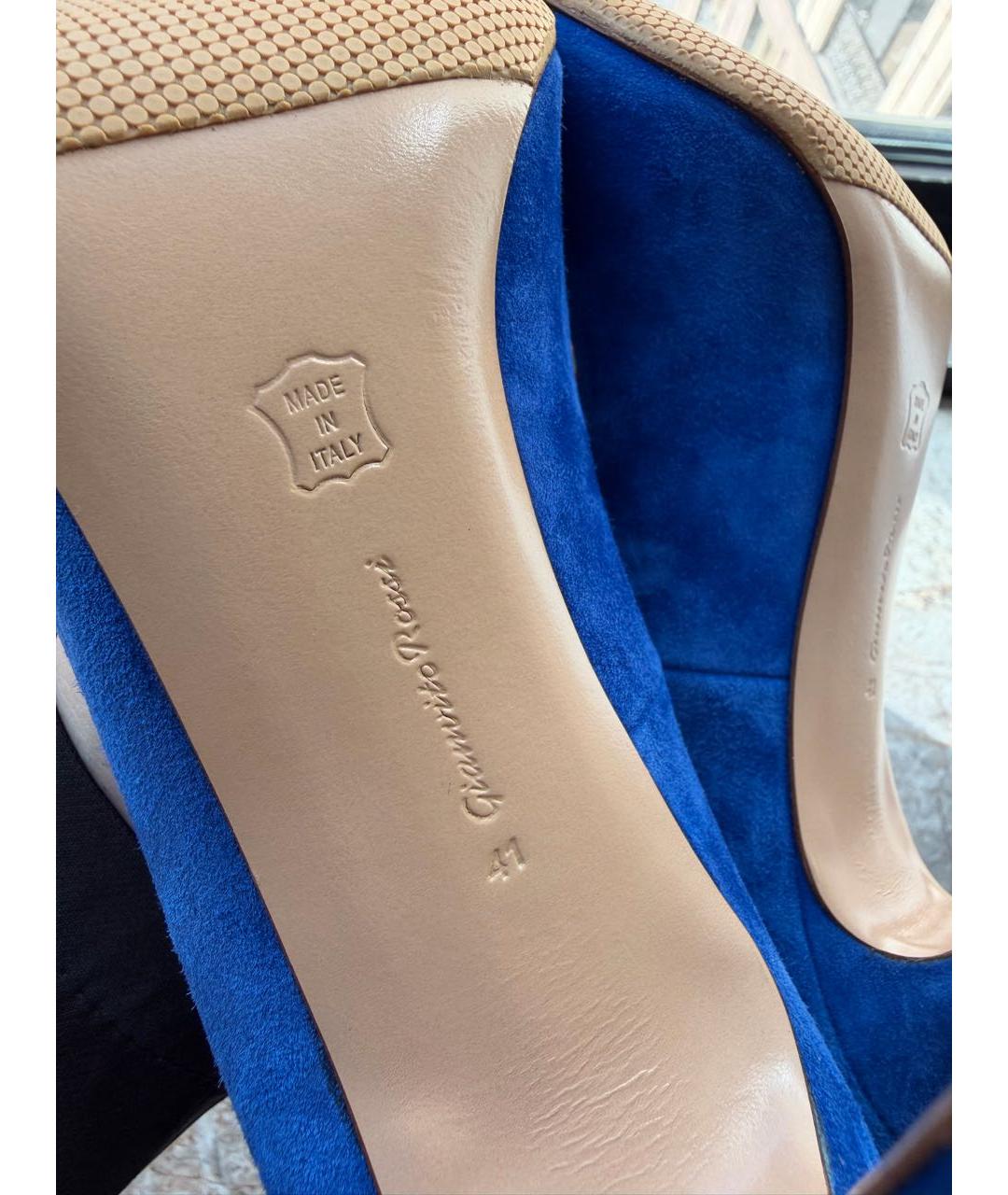 GIANVITO ROSSI Синие замшевые туфли, фото 6