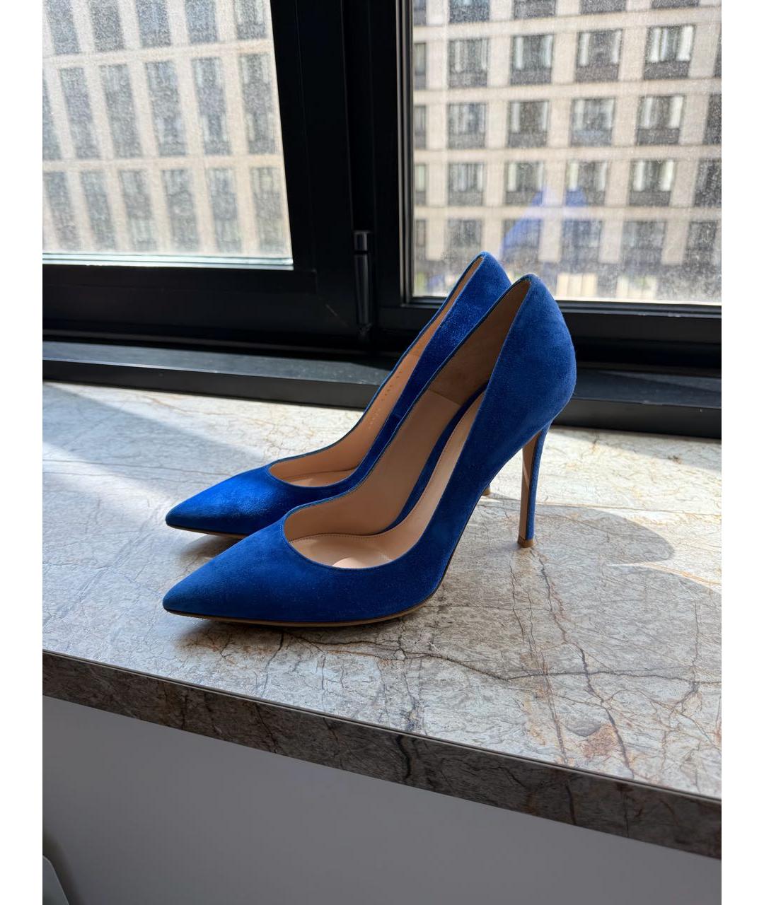 GIANVITO ROSSI Синие замшевые туфли, фото 8