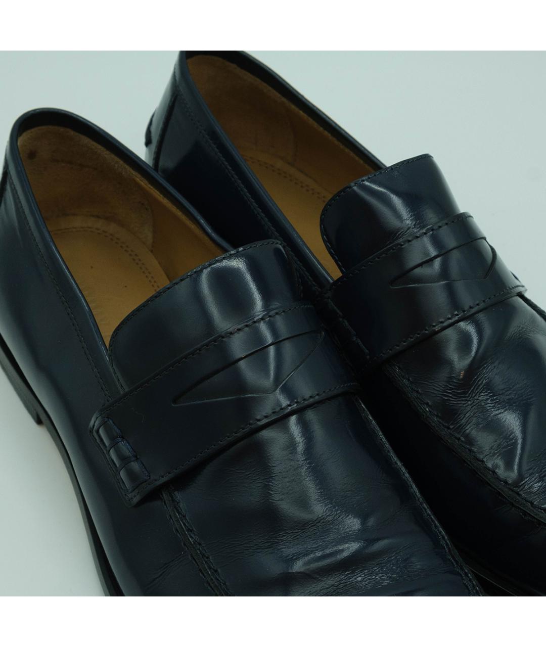 JIMMY CHOO Темно-синие кожаные лоферы, фото 5