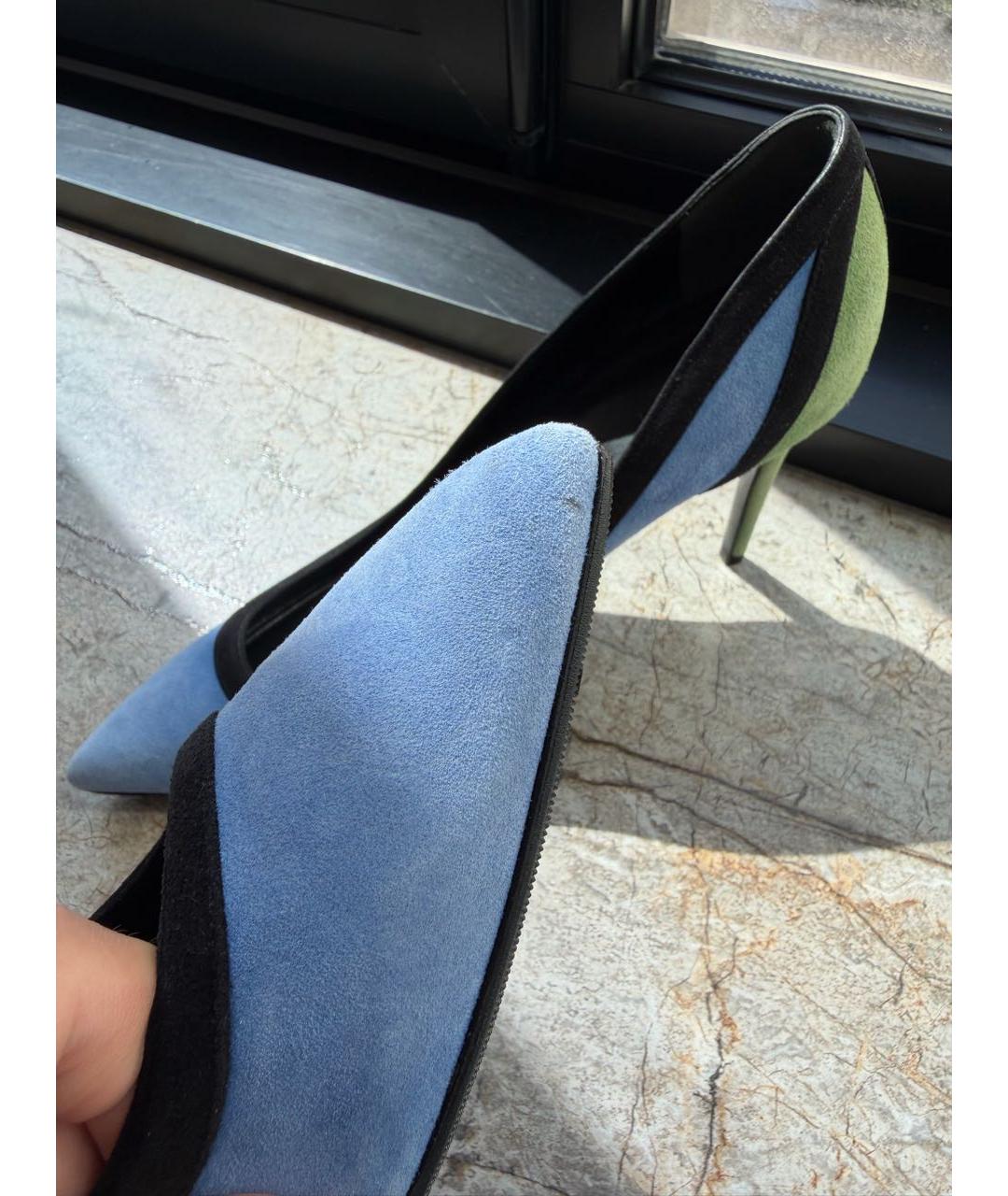 GUCCI Синие замшевые туфли, фото 7