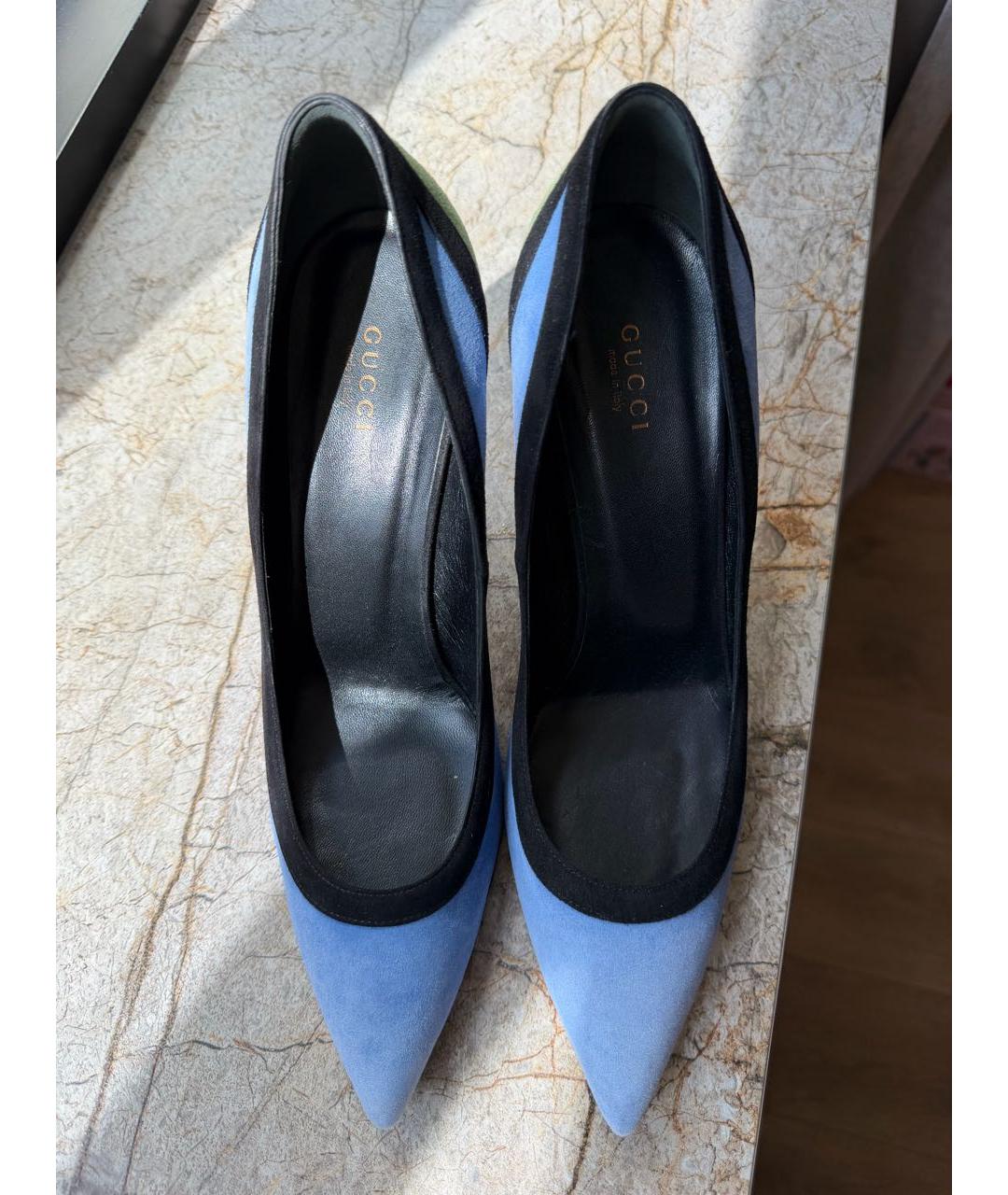 GUCCI Синие замшевые туфли, фото 3