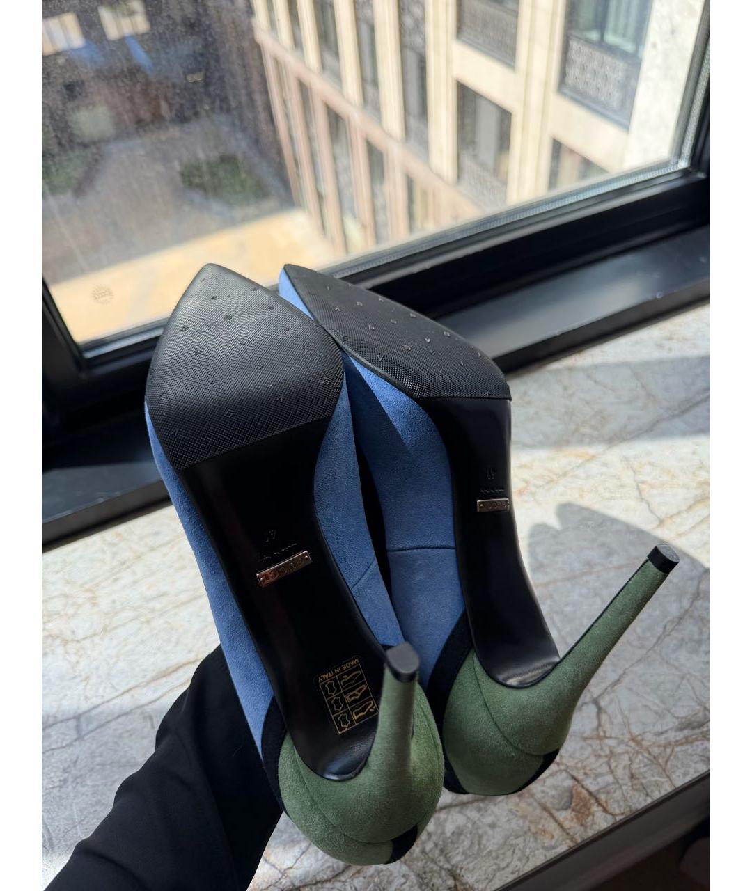 GUCCI Синие замшевые туфли, фото 5
