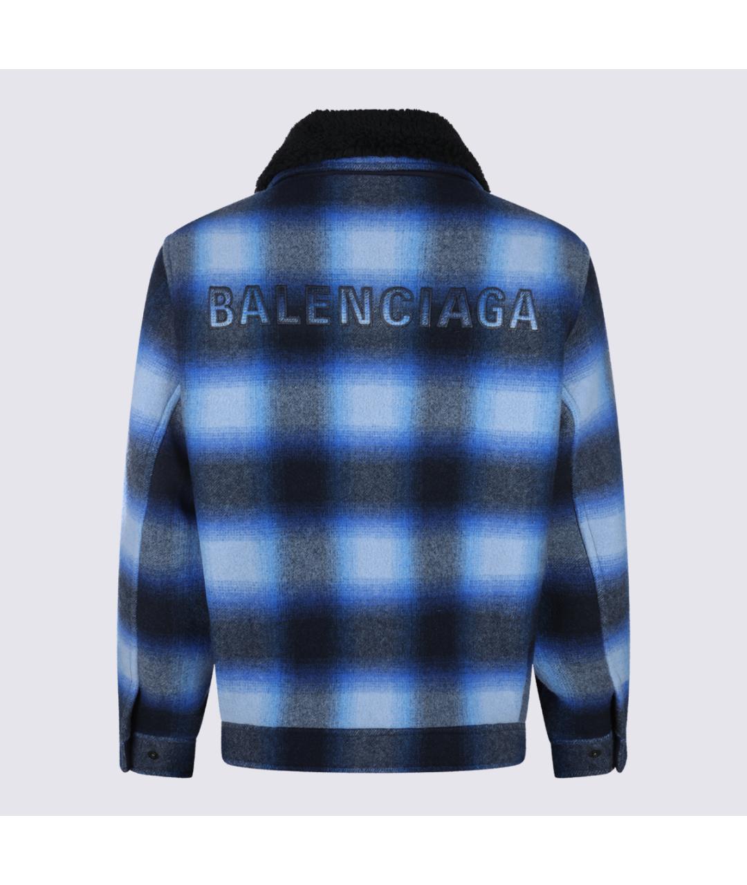 BALENCIAGA Синяя шерстяная куртка, фото 2