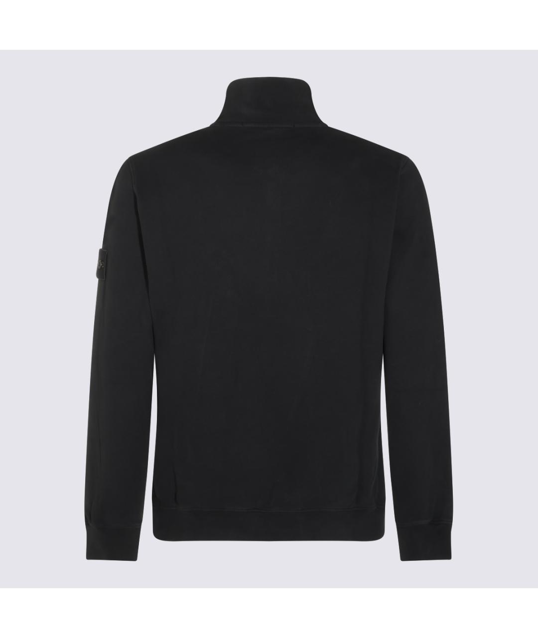 STONE ISLAND Черный хлопковый джемпер / свитер, фото 2