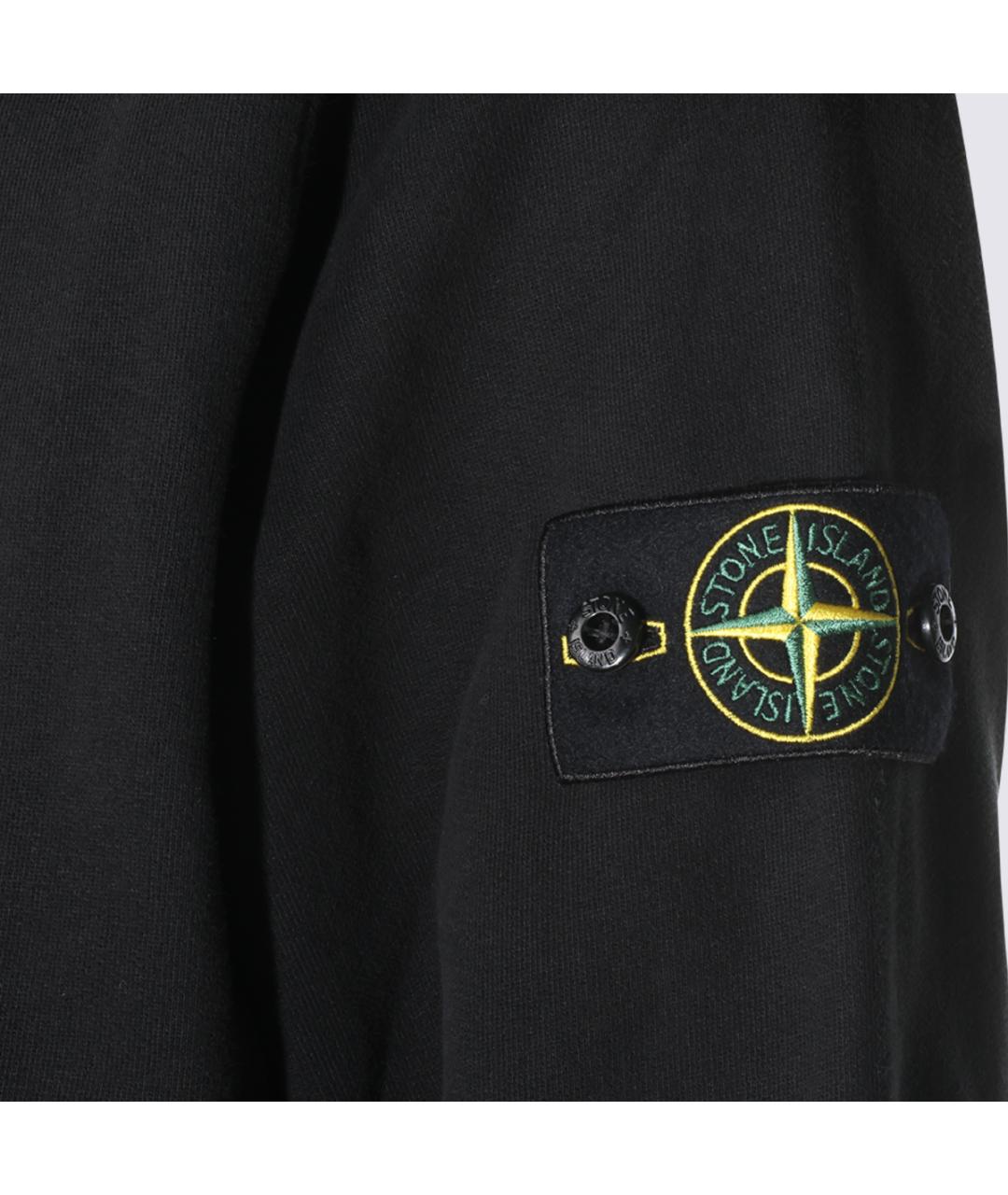 STONE ISLAND Черный хлопковый джемпер / свитер, фото 3