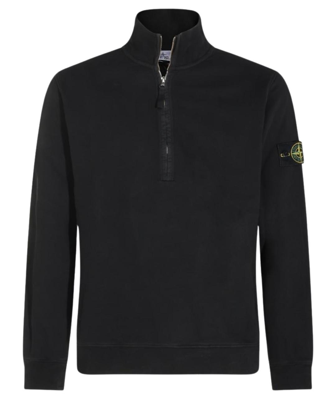 STONE ISLAND Черный хлопковый джемпер / свитер, фото 1