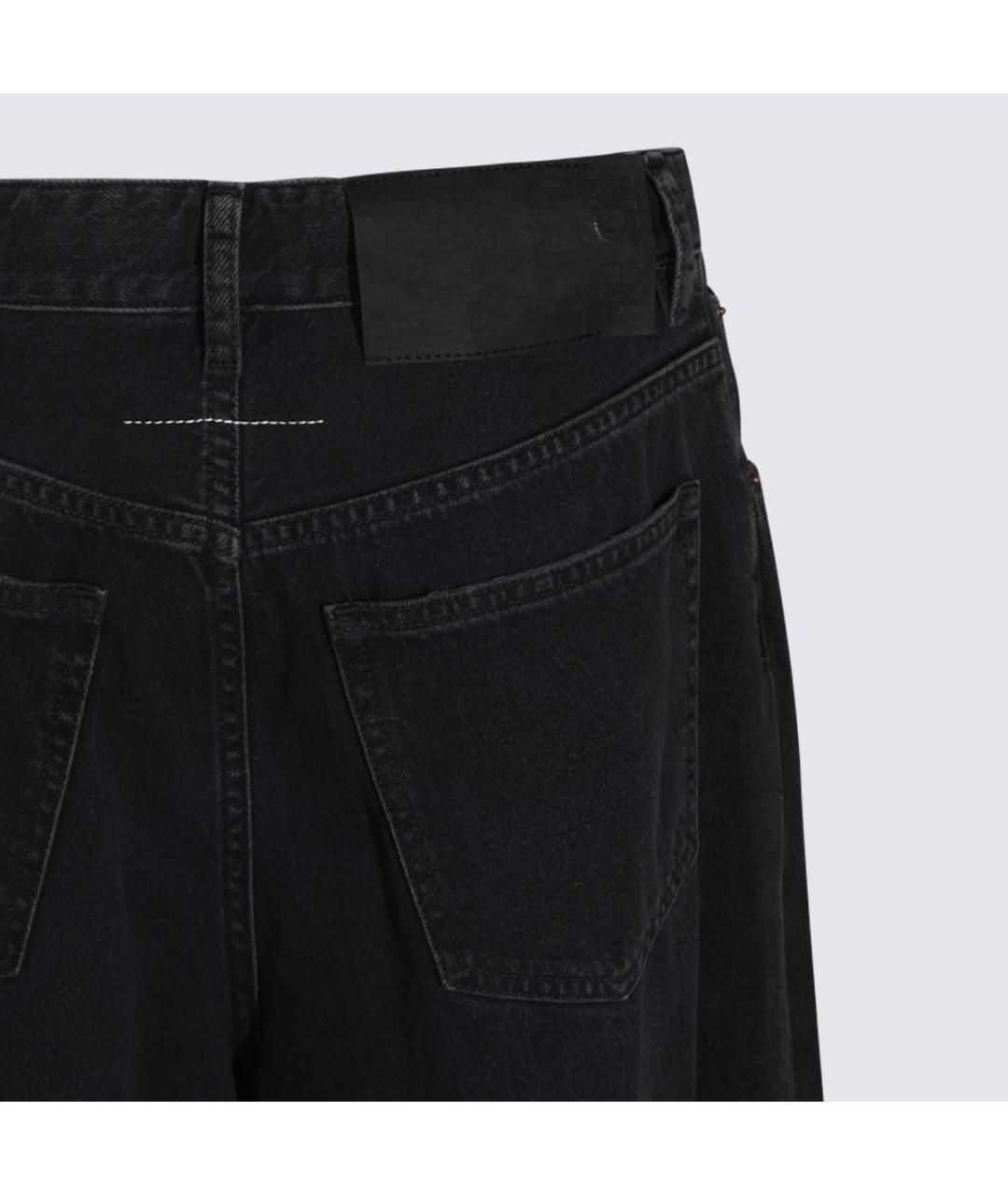 MM6 MAISON MARGIELA Черные хлопко-полиэстеровые прямые джинсы, фото 4