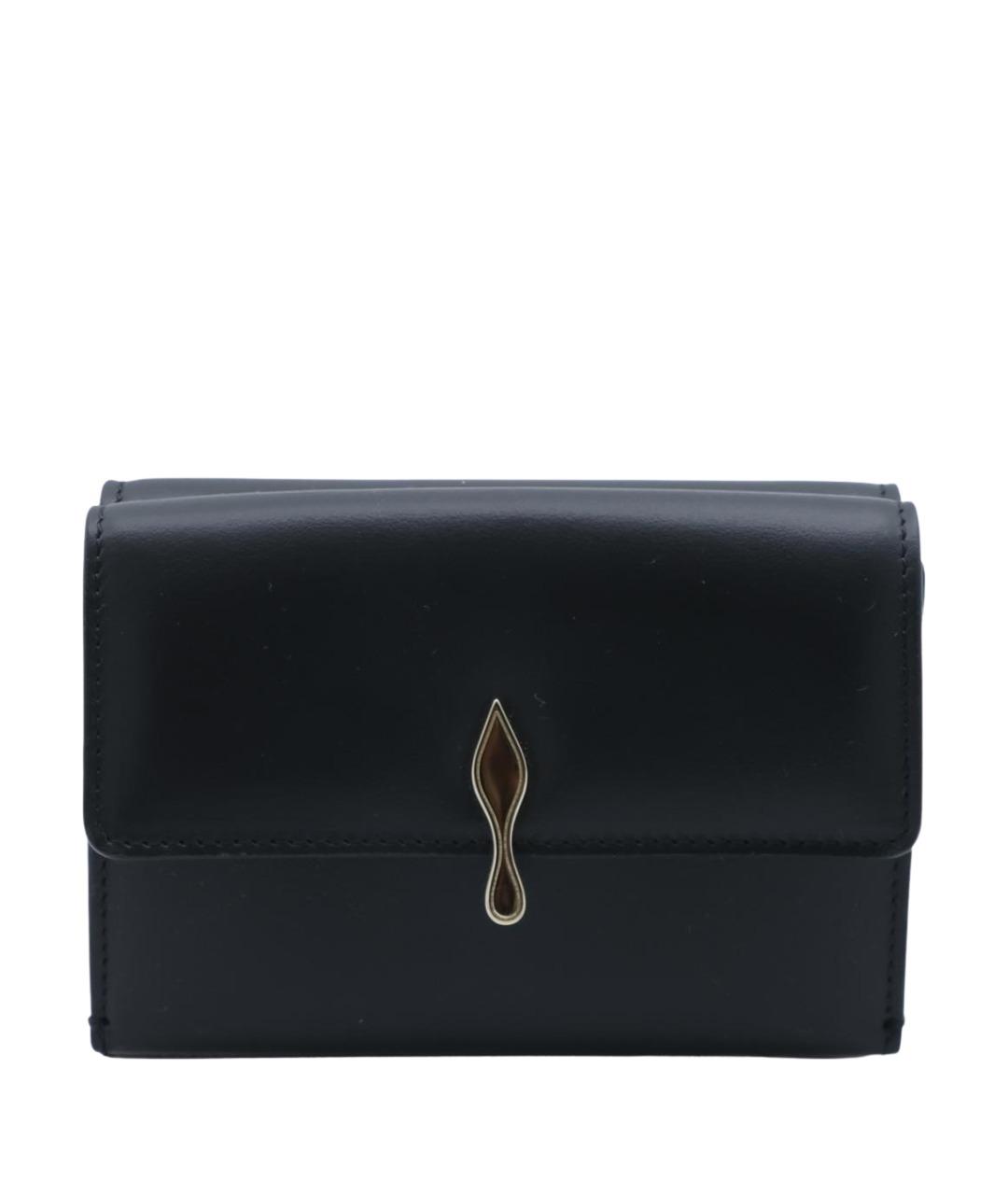 CHRISTIAN LOUBOUTIN Черный кожаный кошелек, фото 1