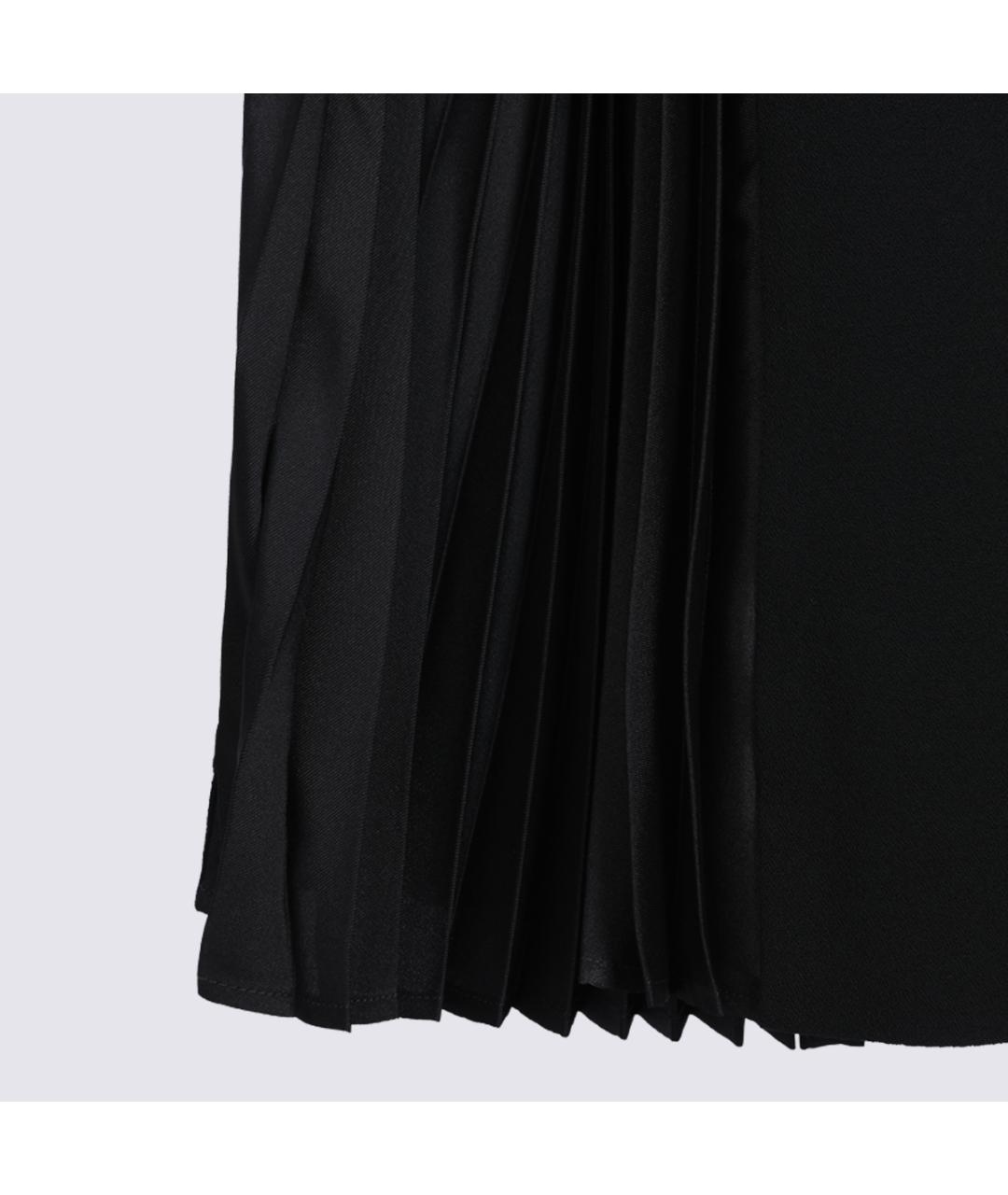 JIL SANDER Черная шерстяная юбка миди, фото 3