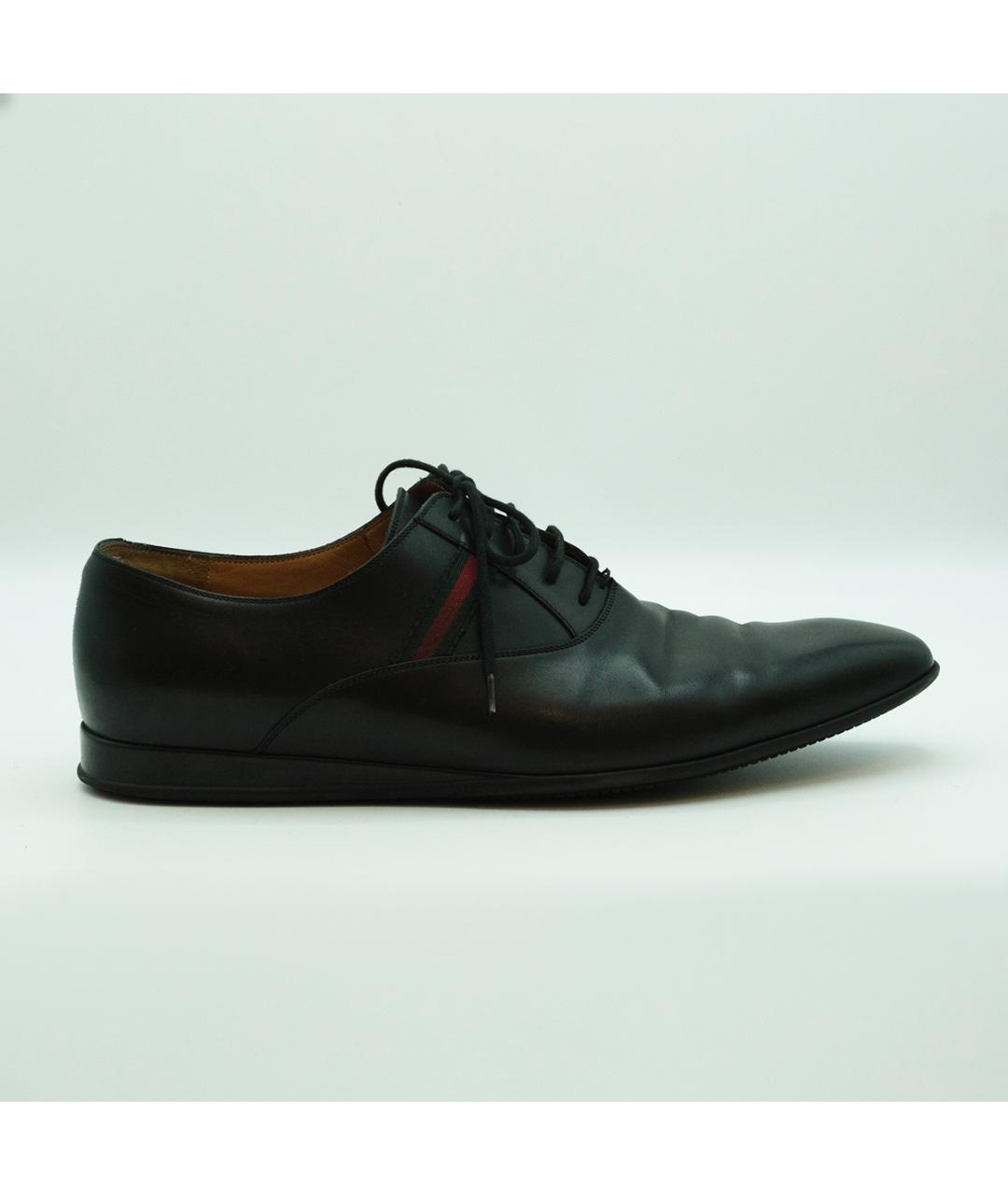 GUCCI Черные кожаные низкие ботинки, фото 2