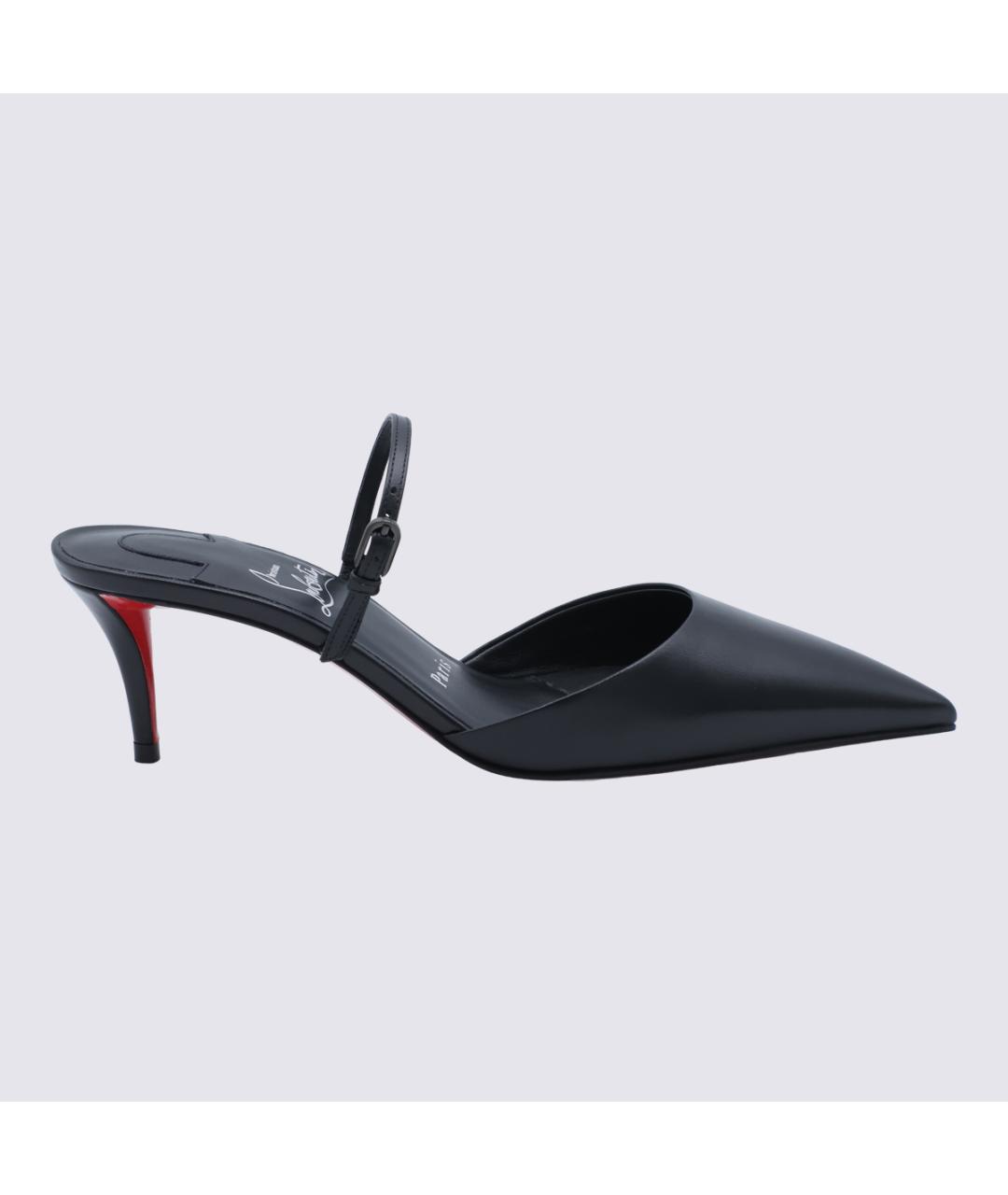 CHRISTIAN LOUBOUTIN Черные кожаные мюли, фото 5