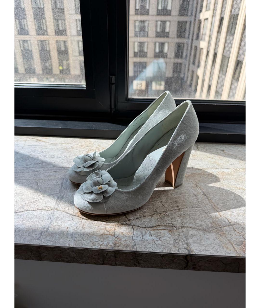 CHANEL Бирюзовые замшевые туфли, фото 8