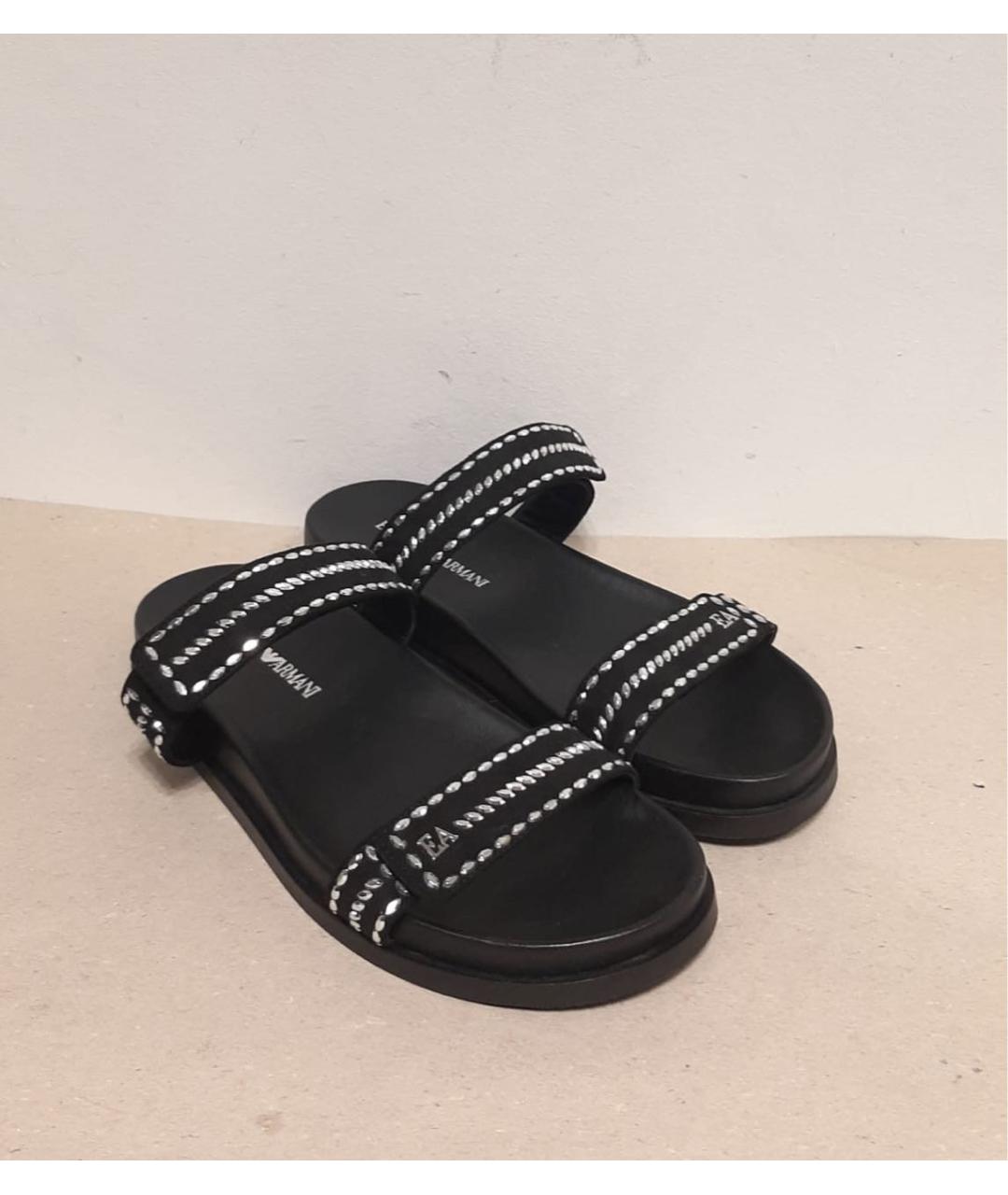 EMPORIO ARMANI Черные сабо, фото 4