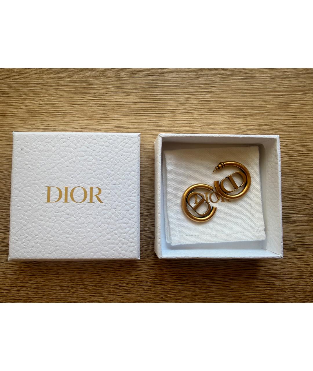 CHRISTIAN DIOR Золотые металлические серьги, фото 3
