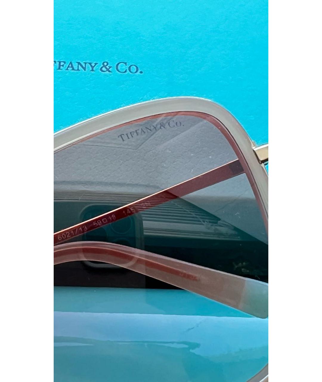 TIFFANY&CO Коричневые пластиковые солнцезащитные очки, фото 4