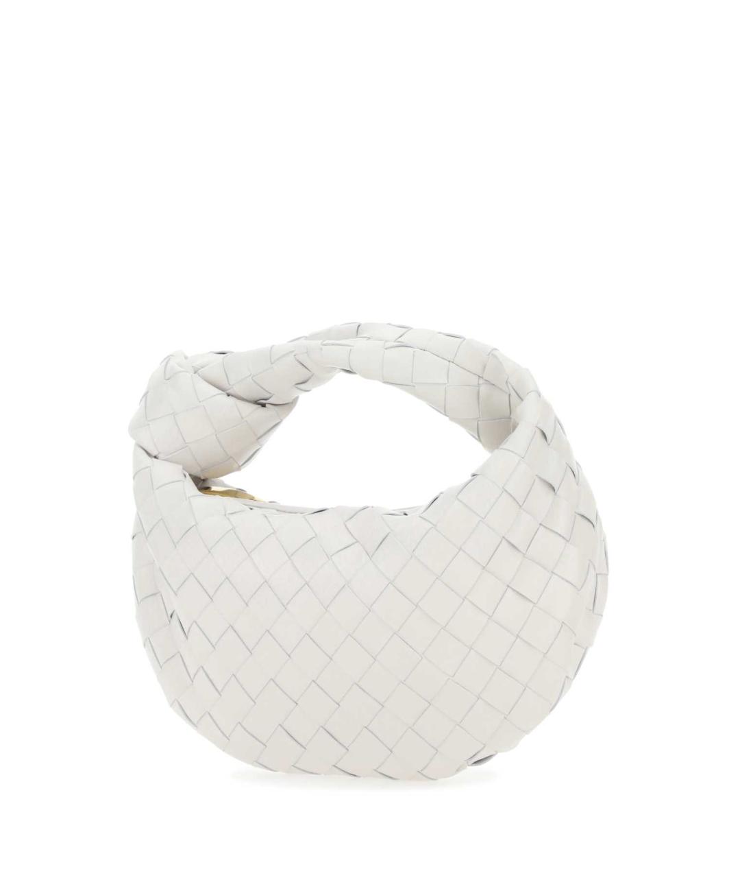 BOTTEGA VENETA Белая кожаная сумка с короткими ручками, фото 2