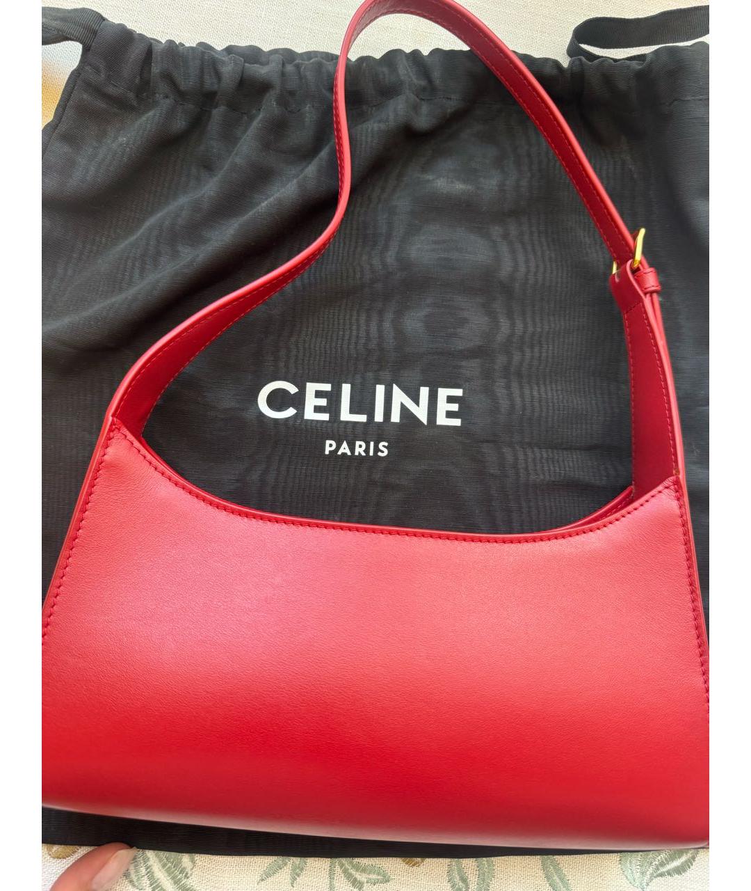 CELINE Красная кожаная сумка тоут, фото 3
