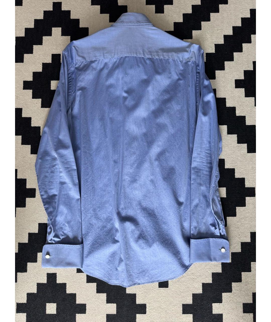 ARMANI COLLEZIONI Голубая хлопковая классическая рубашка, фото 2