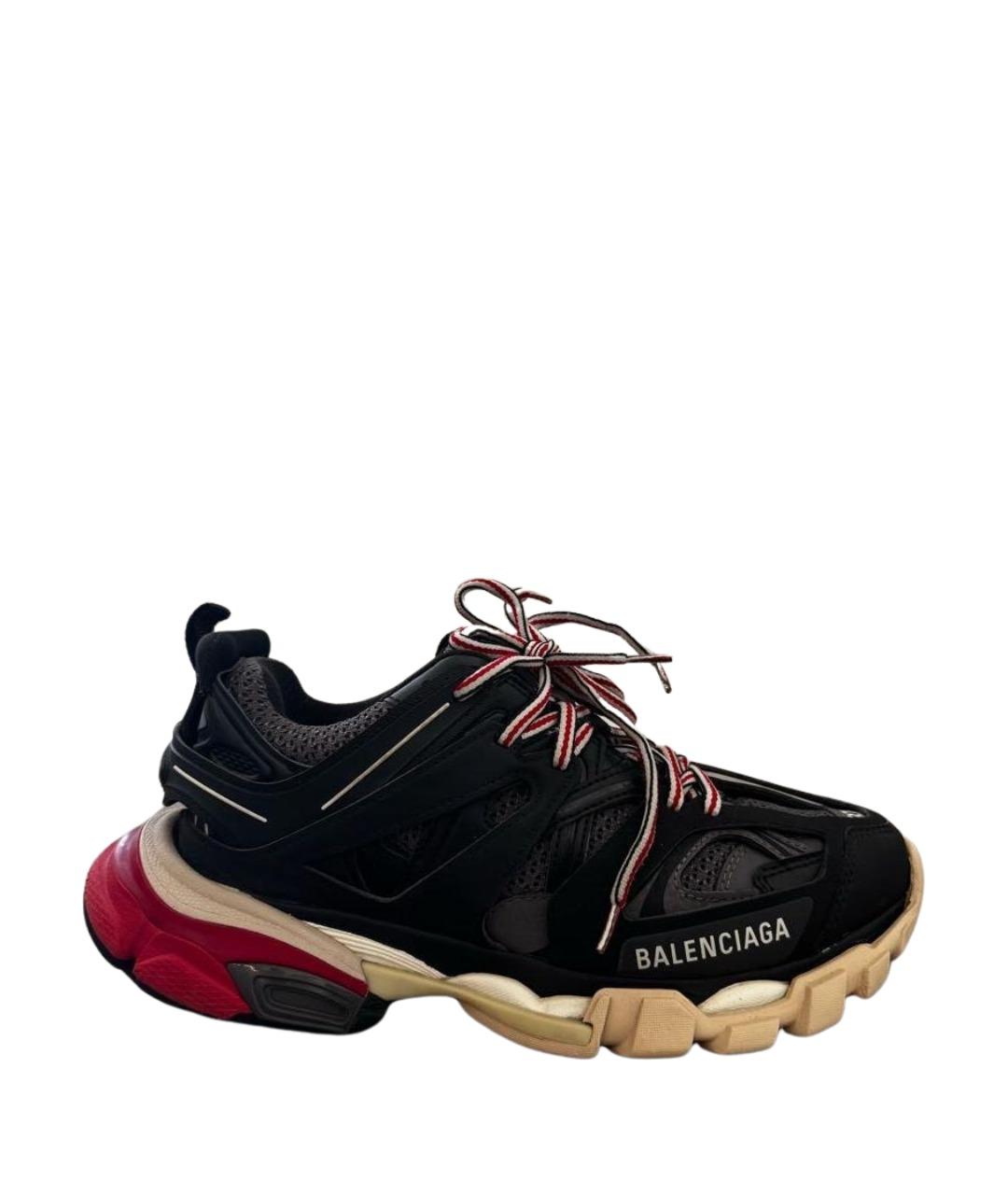 BALENCIAGA Черные кожаные кроссовки, фото 1