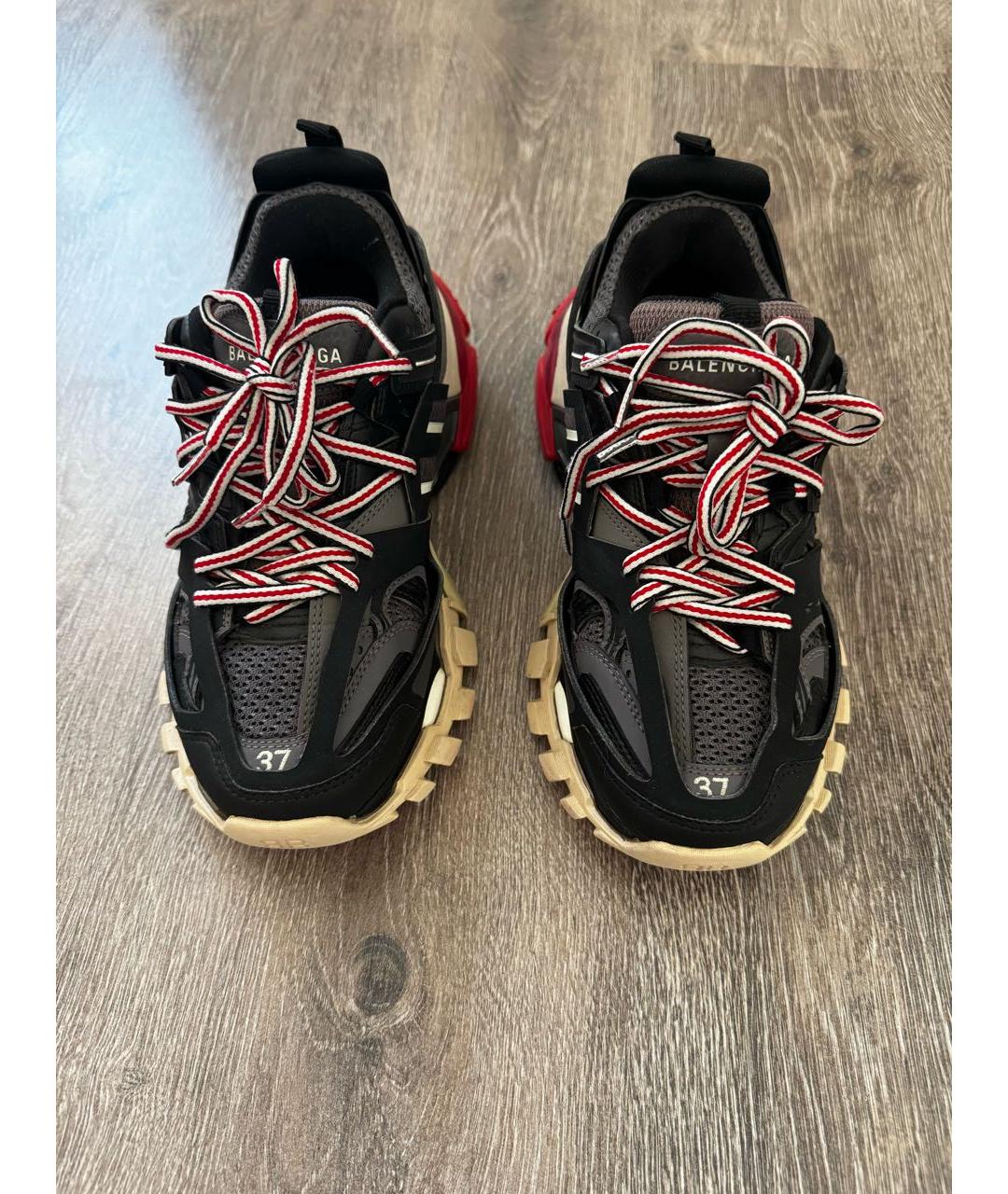 BALENCIAGA Черные кожаные кроссовки, фото 2