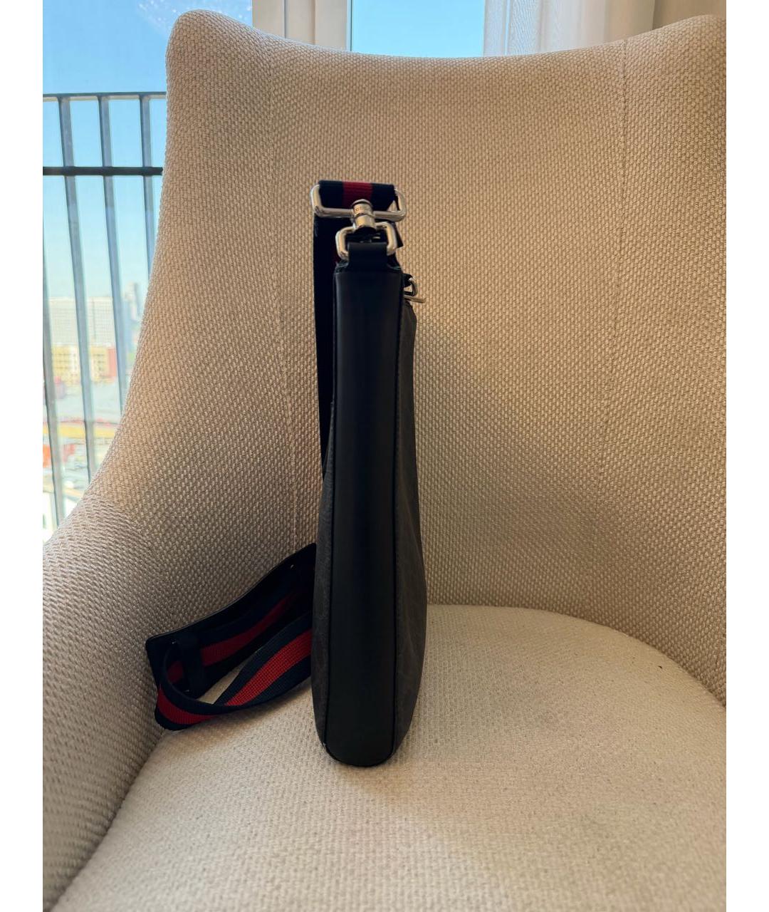 GUCCI Черная кожаная сумка на плечо, фото 6