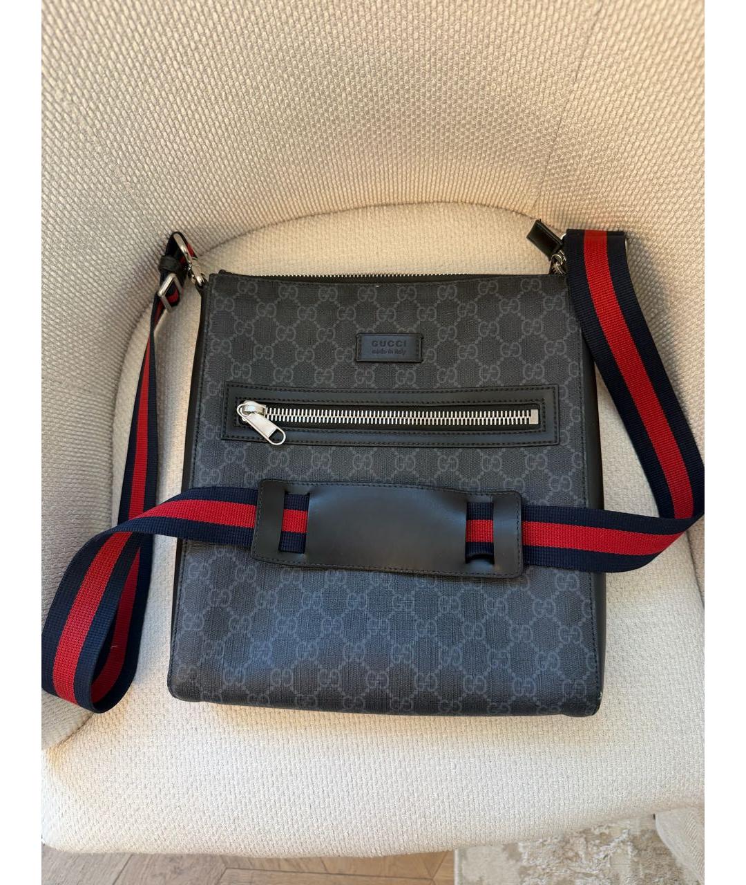 GUCCI Черная кожаная сумка на плечо, фото 3