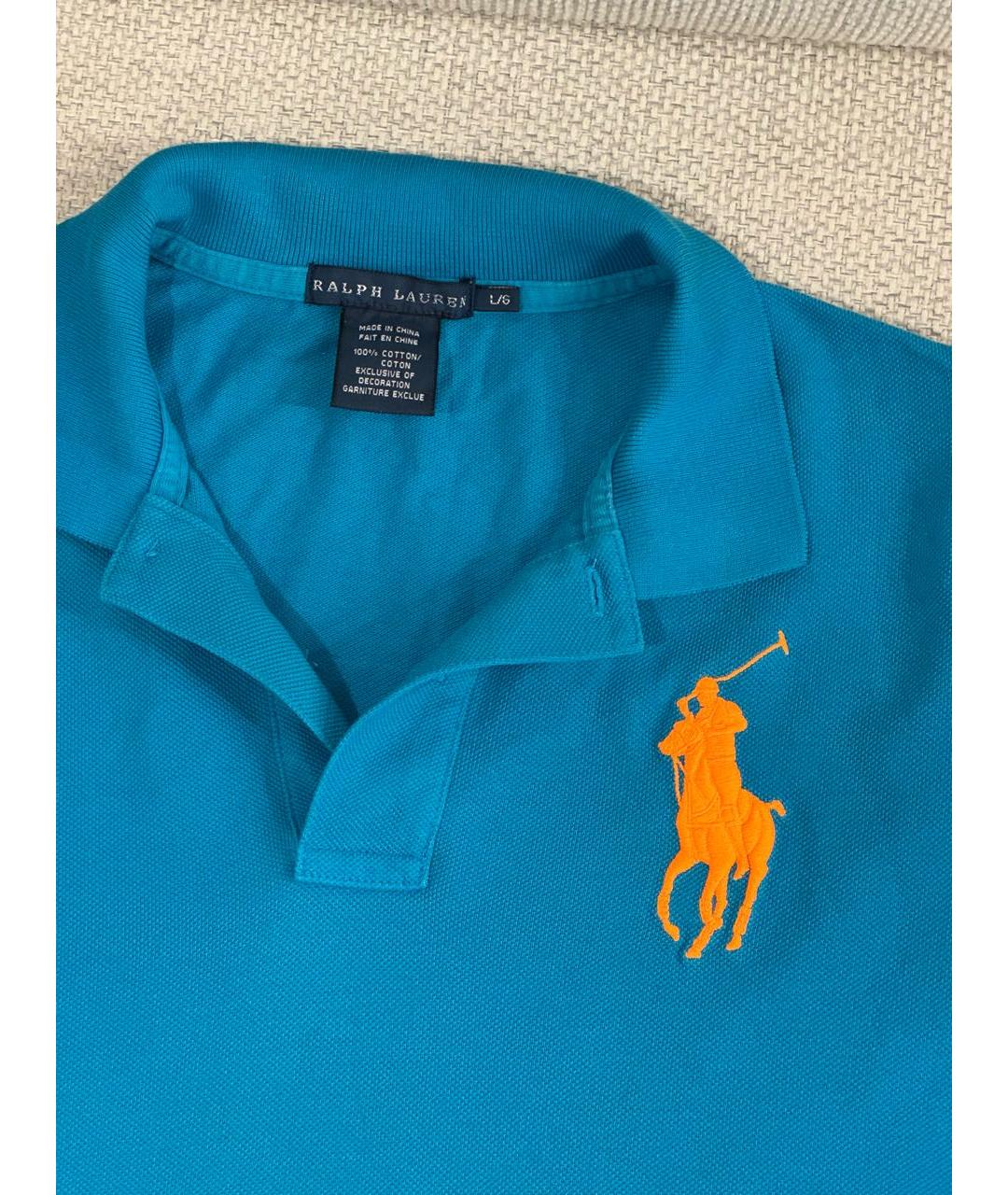 RALPH LAUREN Синяя хлопковая майка, фото 2