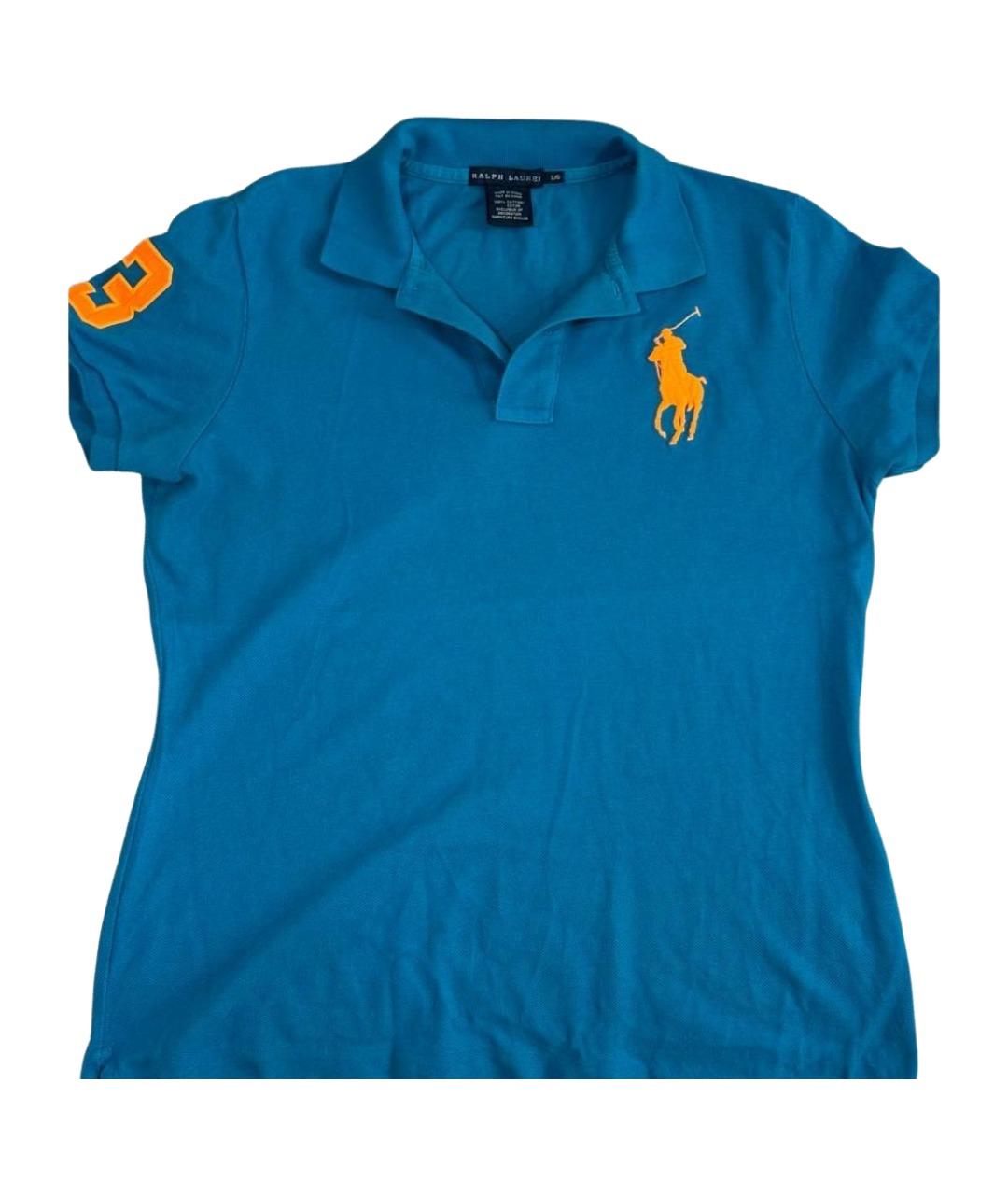 RALPH LAUREN Синяя хлопковая майка, фото 1