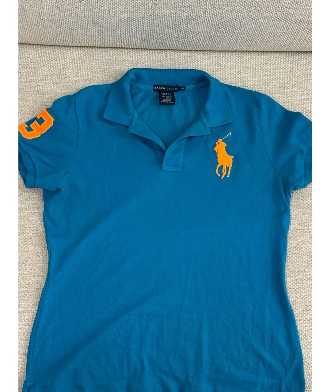 RALPH LAUREN Синяя хлопковая майка, фото 4