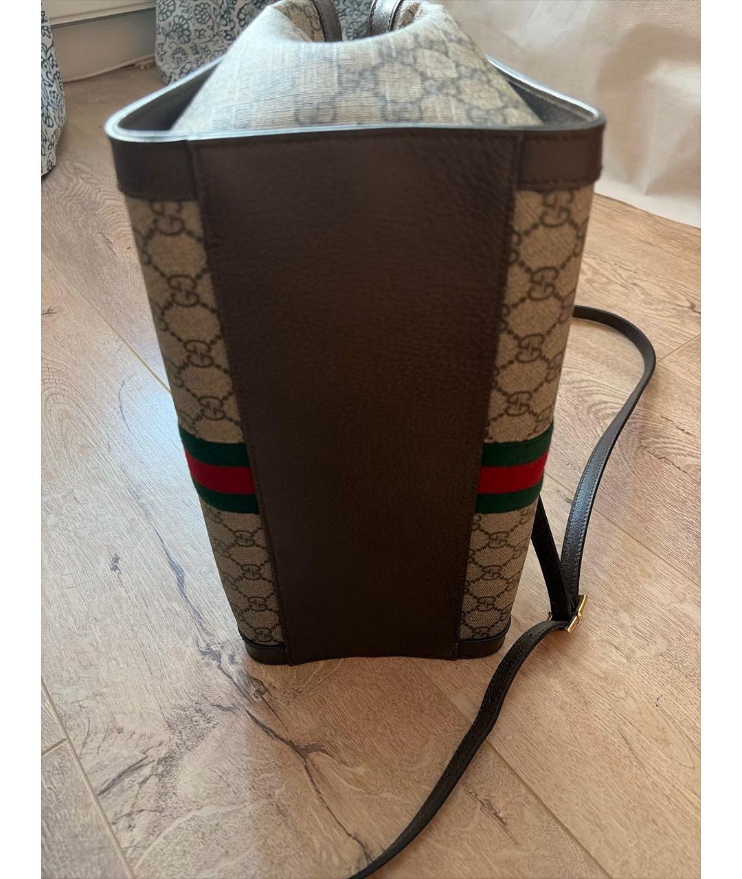 GUCCI Коричневая кожаная сумка с короткими ручками, фото 7