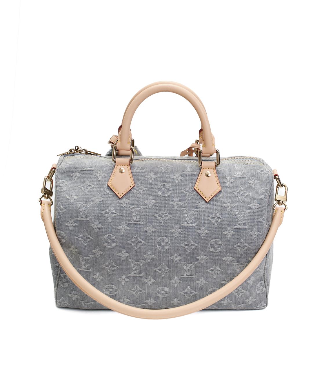 LOUIS VUITTON Серая тканевая сумка с короткими ручками, фото 4