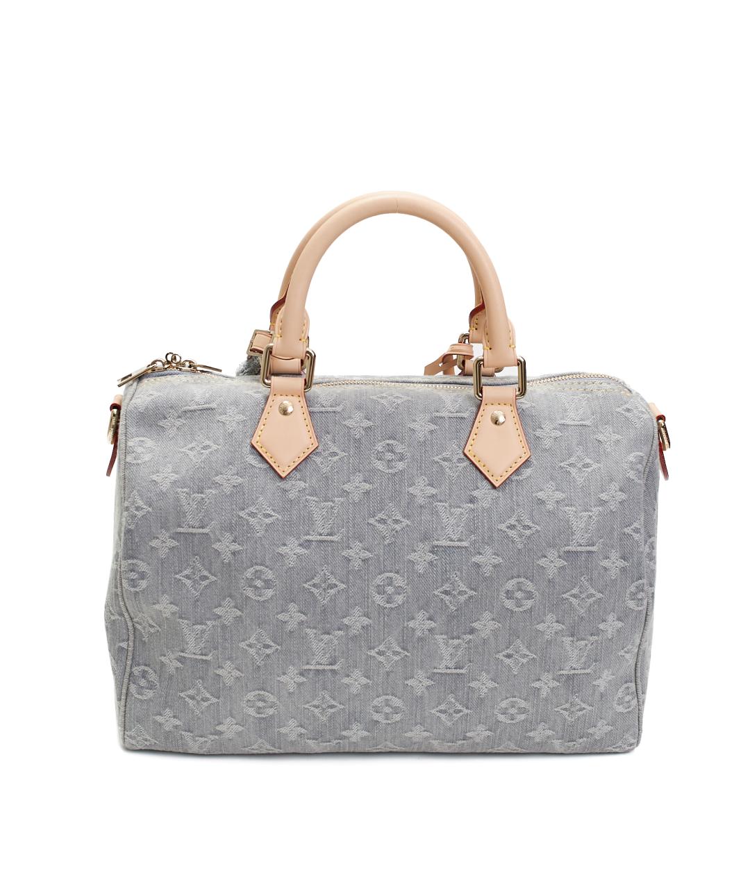 LOUIS VUITTON Серая тканевая сумка с короткими ручками, фото 3