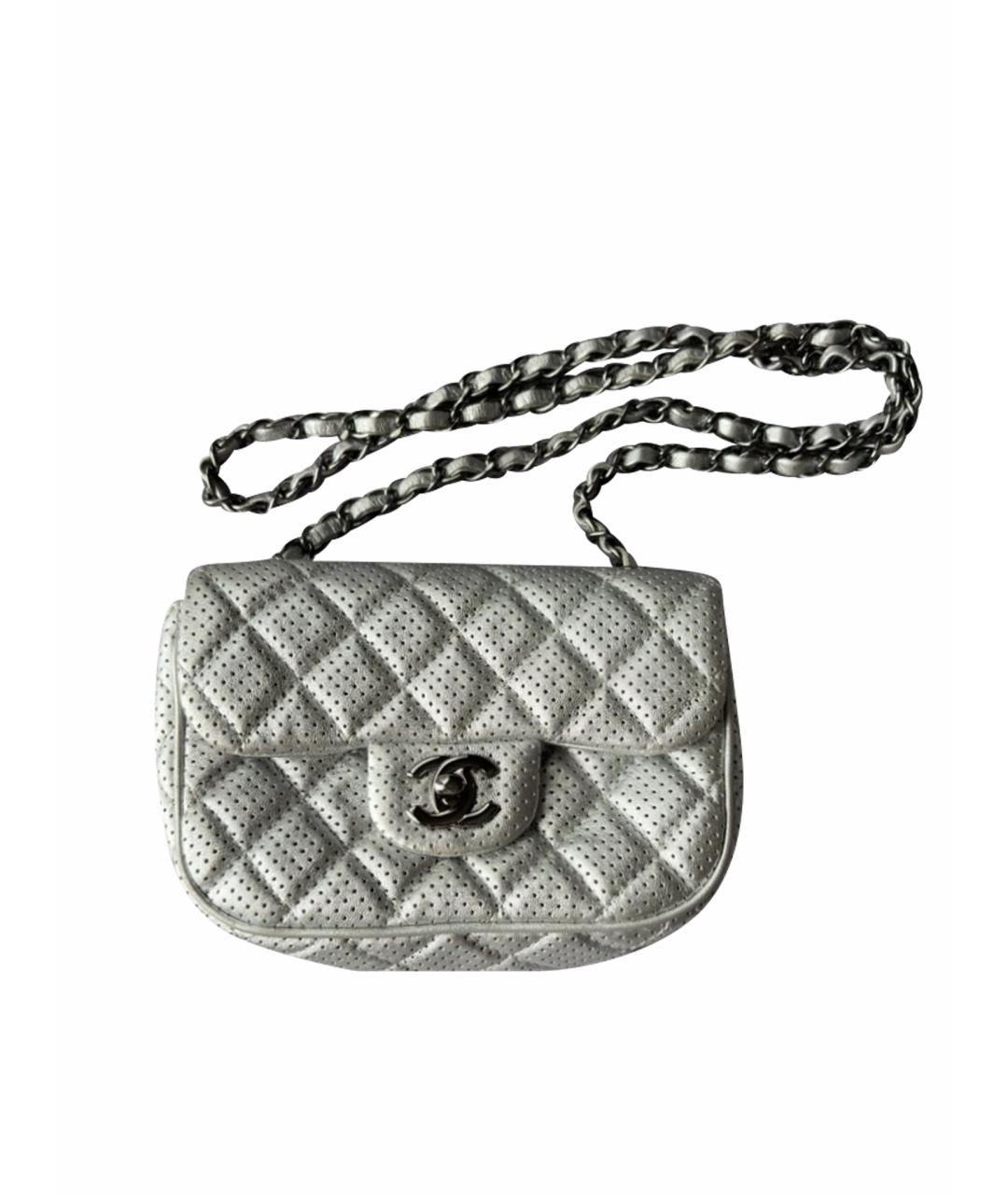 CHANEL Серебряная сумка через плечо, фото 1