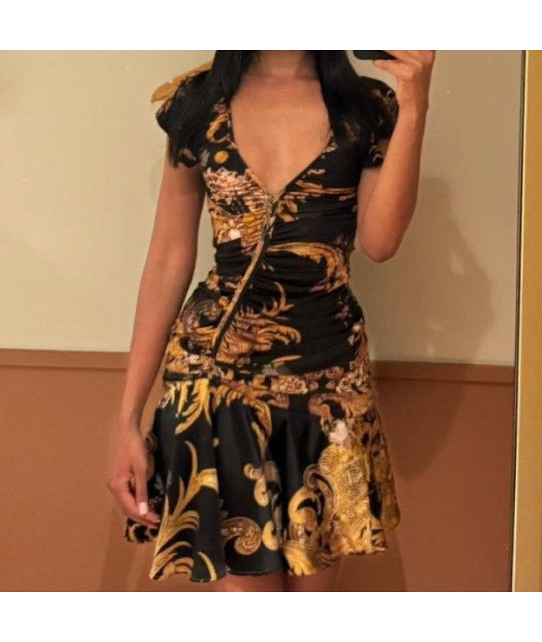 ROBERTO CAVALLI Мульти вискозное коктейльное платье, фото 5