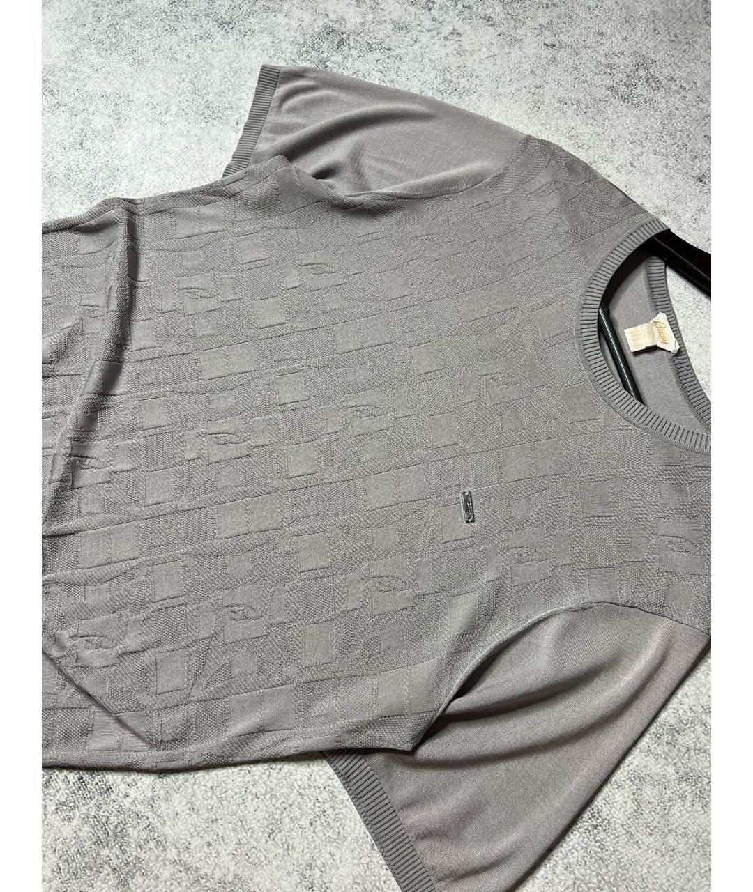 BRIONI Серая шелковая футболка, фото 3