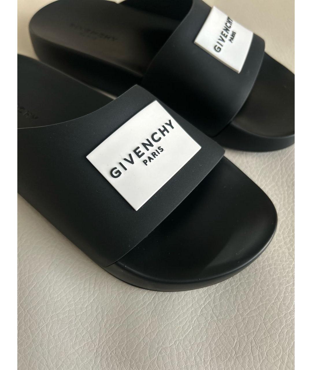 GIVENCHY Черные резиновые шлепанцы, фото 6