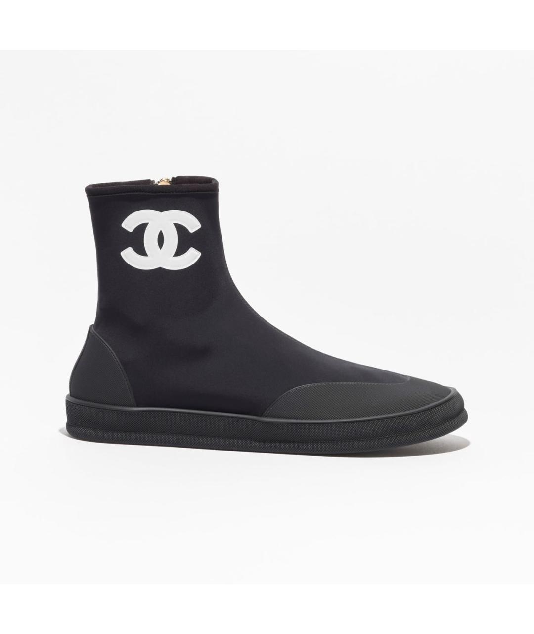 CHANEL Черные синтетические сапоги, фото 8