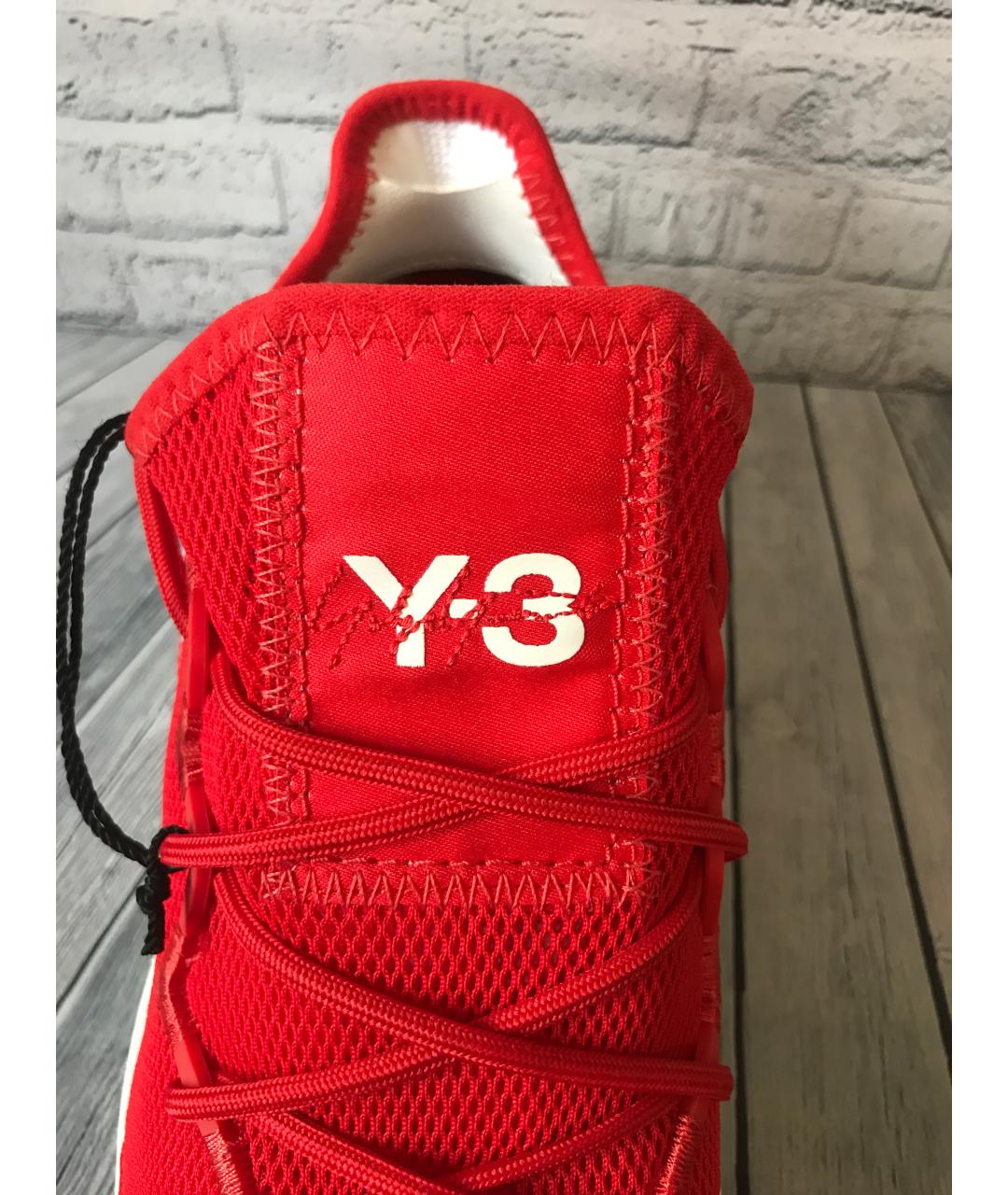 Y-3 Красные синтетические низкие кроссовки / кеды, фото 4