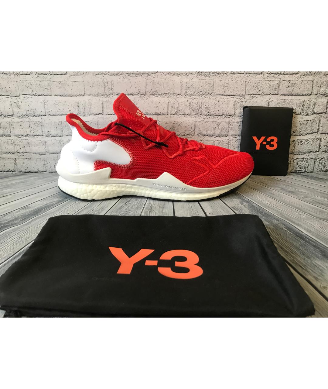 Y-3 Красные синтетические низкие кроссовки / кеды, фото 7