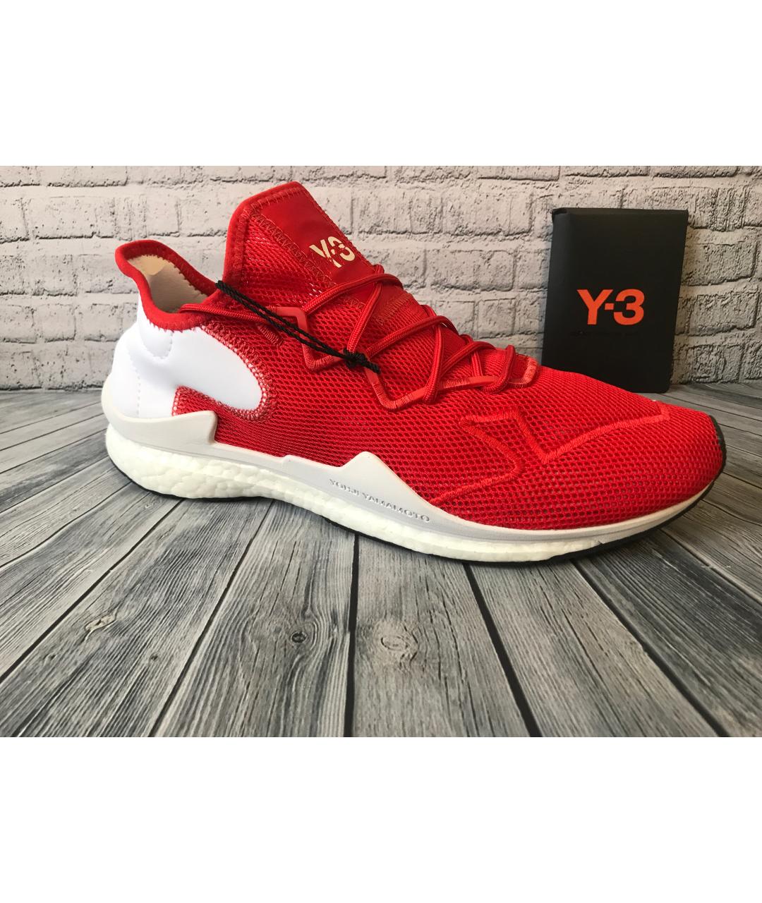 Y-3 Красные синтетические низкие кроссовки / кеды, фото 2