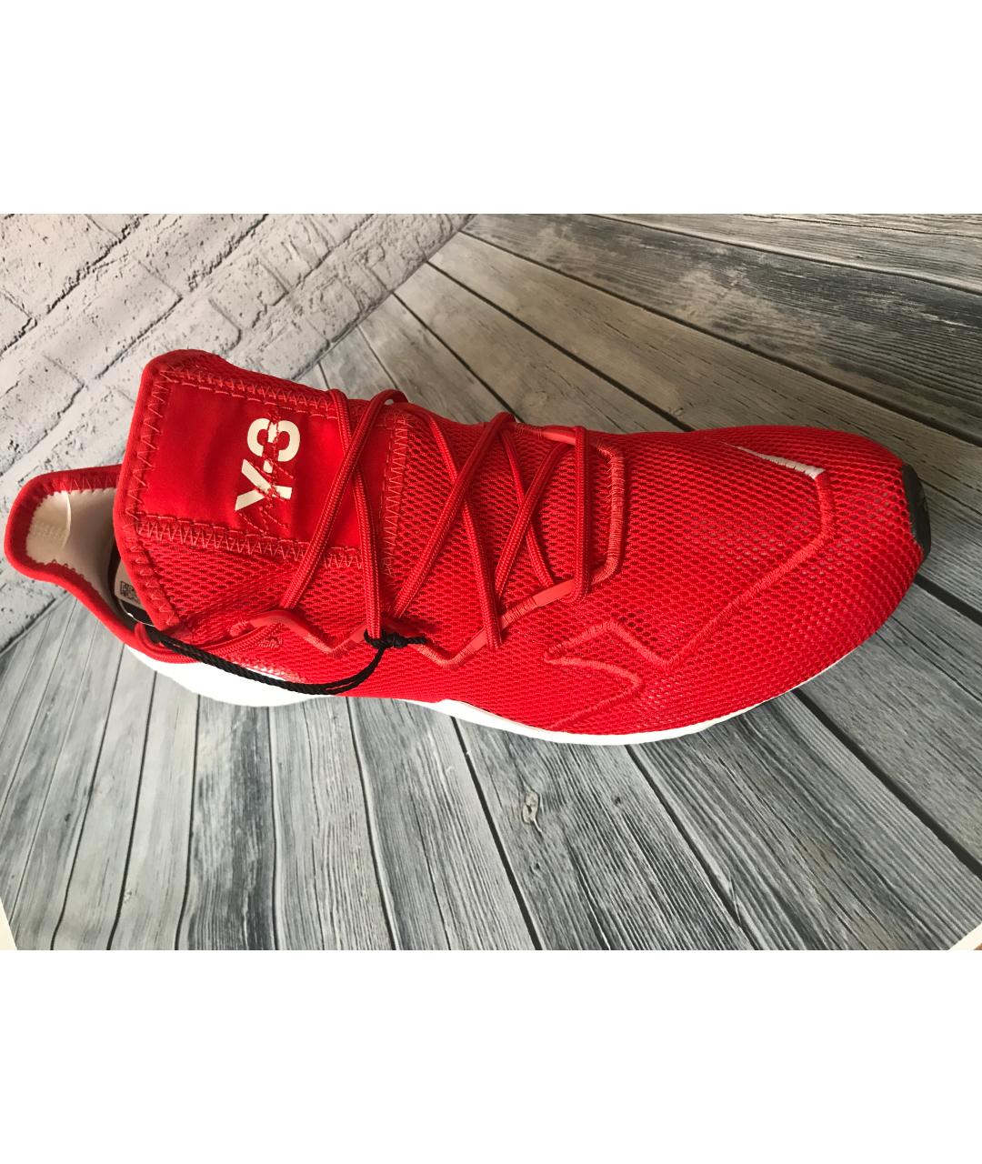 Y-3 Красные синтетические низкие кроссовки / кеды, фото 6