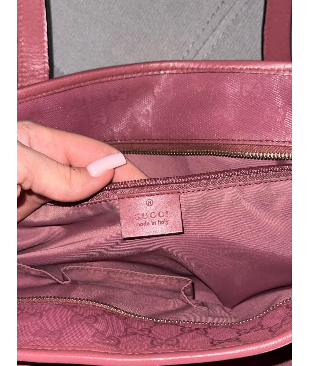 GUCCI Розовая канва сумка тоут, фото 3