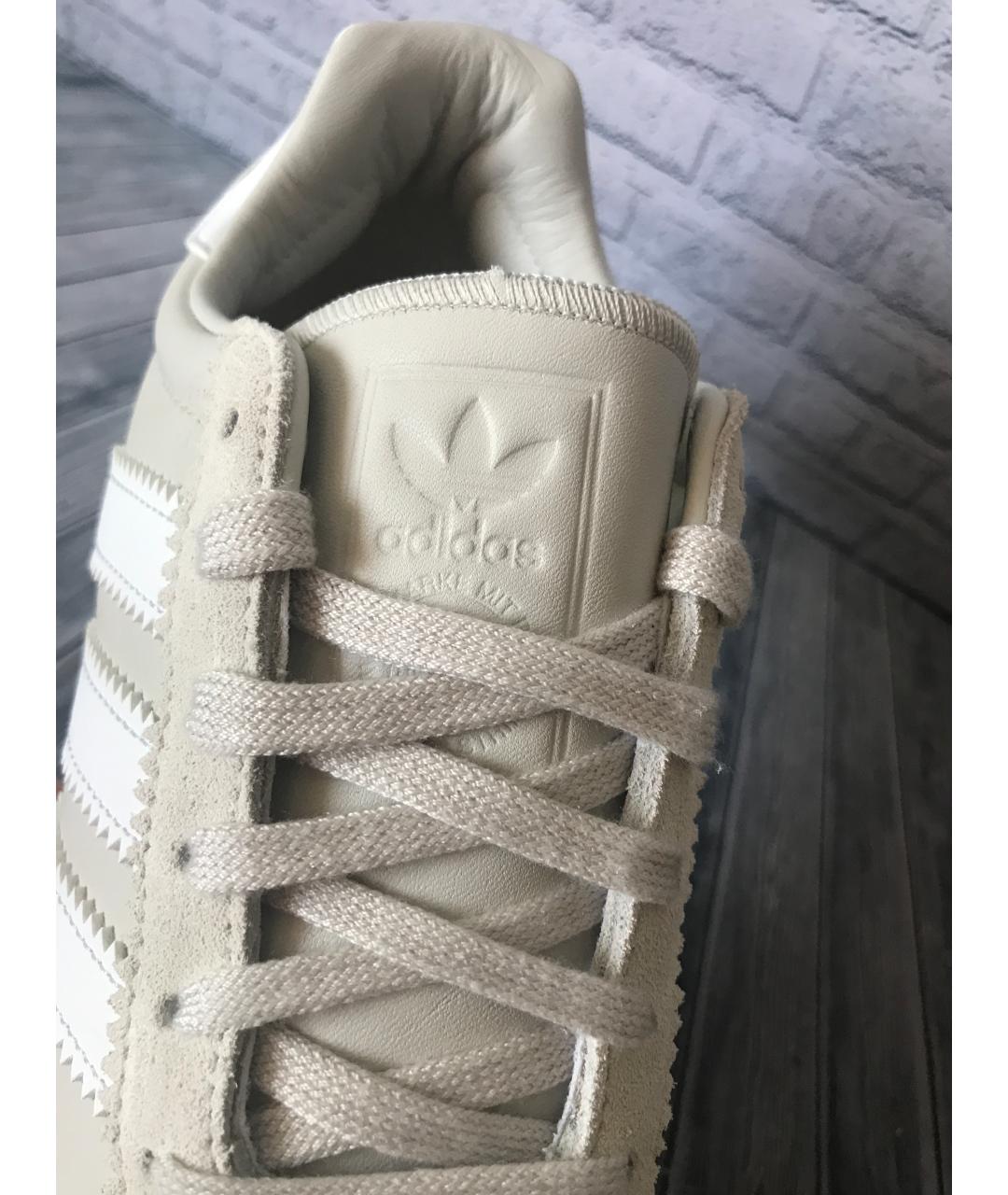 ADIDAS Бежевые кожаные низкие кроссовки / кеды, фото 5
