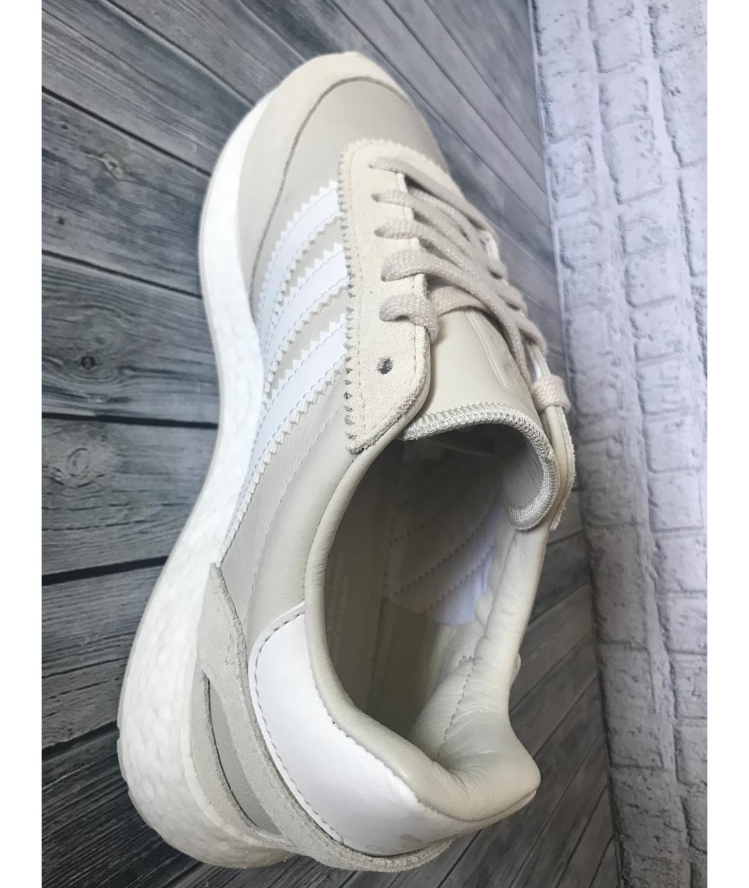 ADIDAS Бежевые кожаные низкие кроссовки / кеды, фото 6