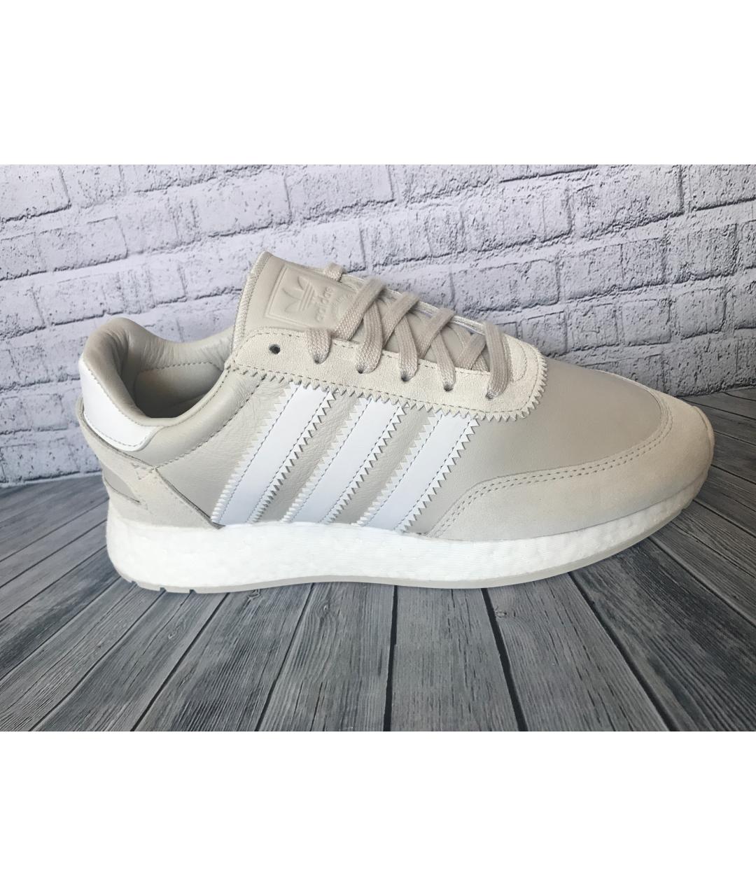 ADIDAS Бежевые кожаные низкие кроссовки / кеды, фото 2